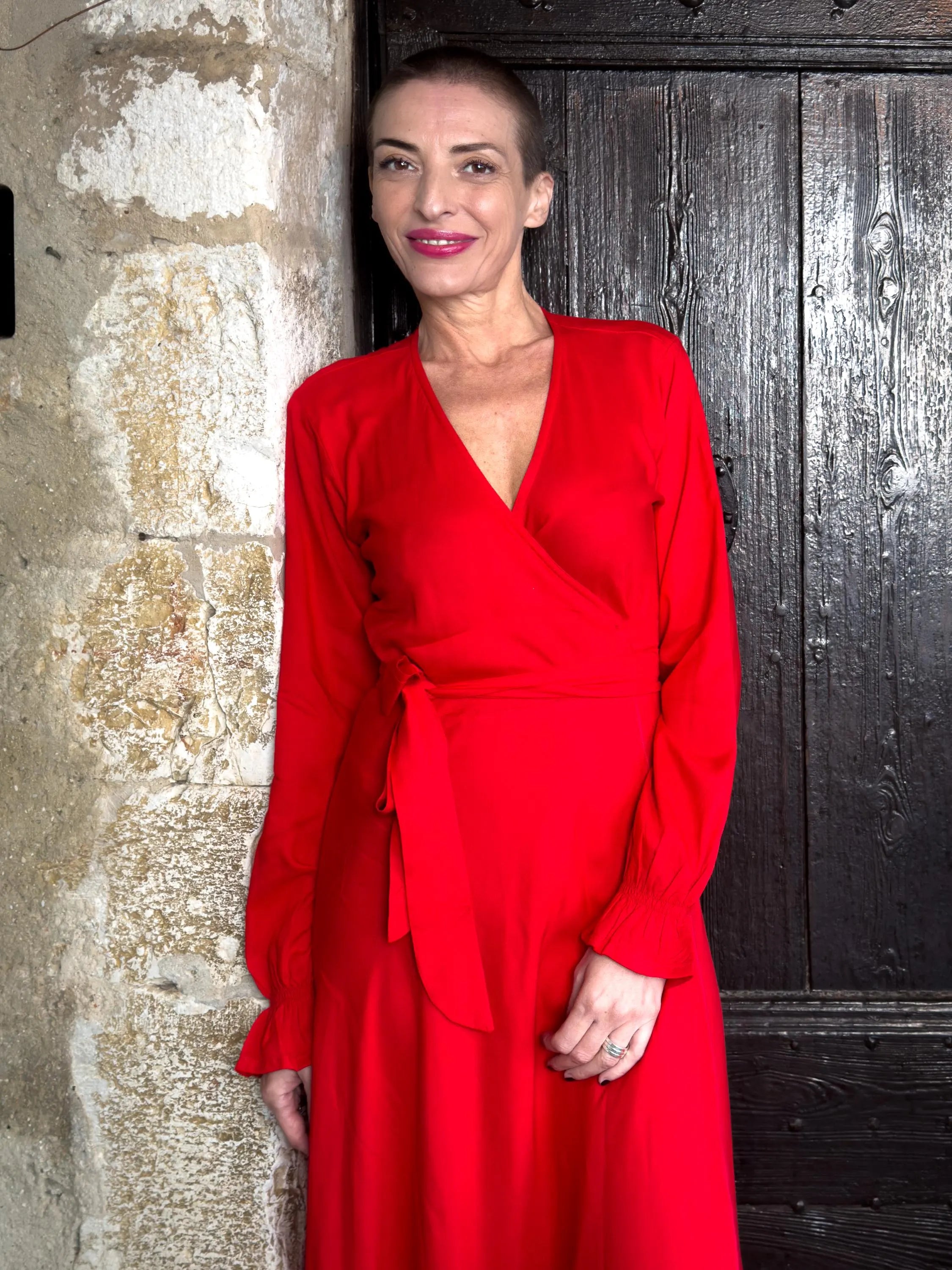 Robe longue portefeuille - Robe bohème chic - Robe cache cœur - Robe fendue - Robe toutes saisons - Cadeau pour elle