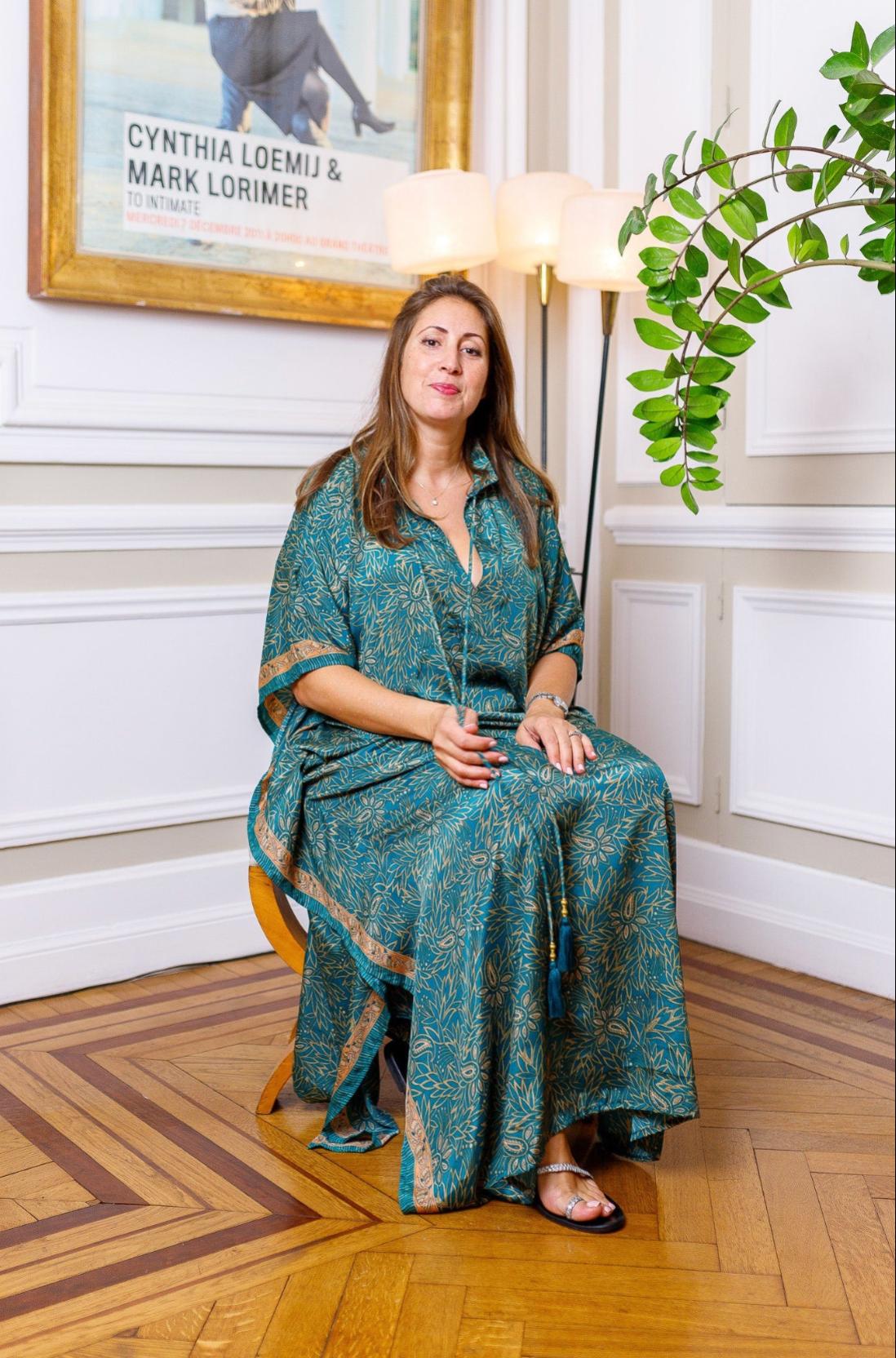 Robe maxi kaftan en soie surdimensionnée moderne, robe en soie, robe ample, robe à la maison, robe grande taille