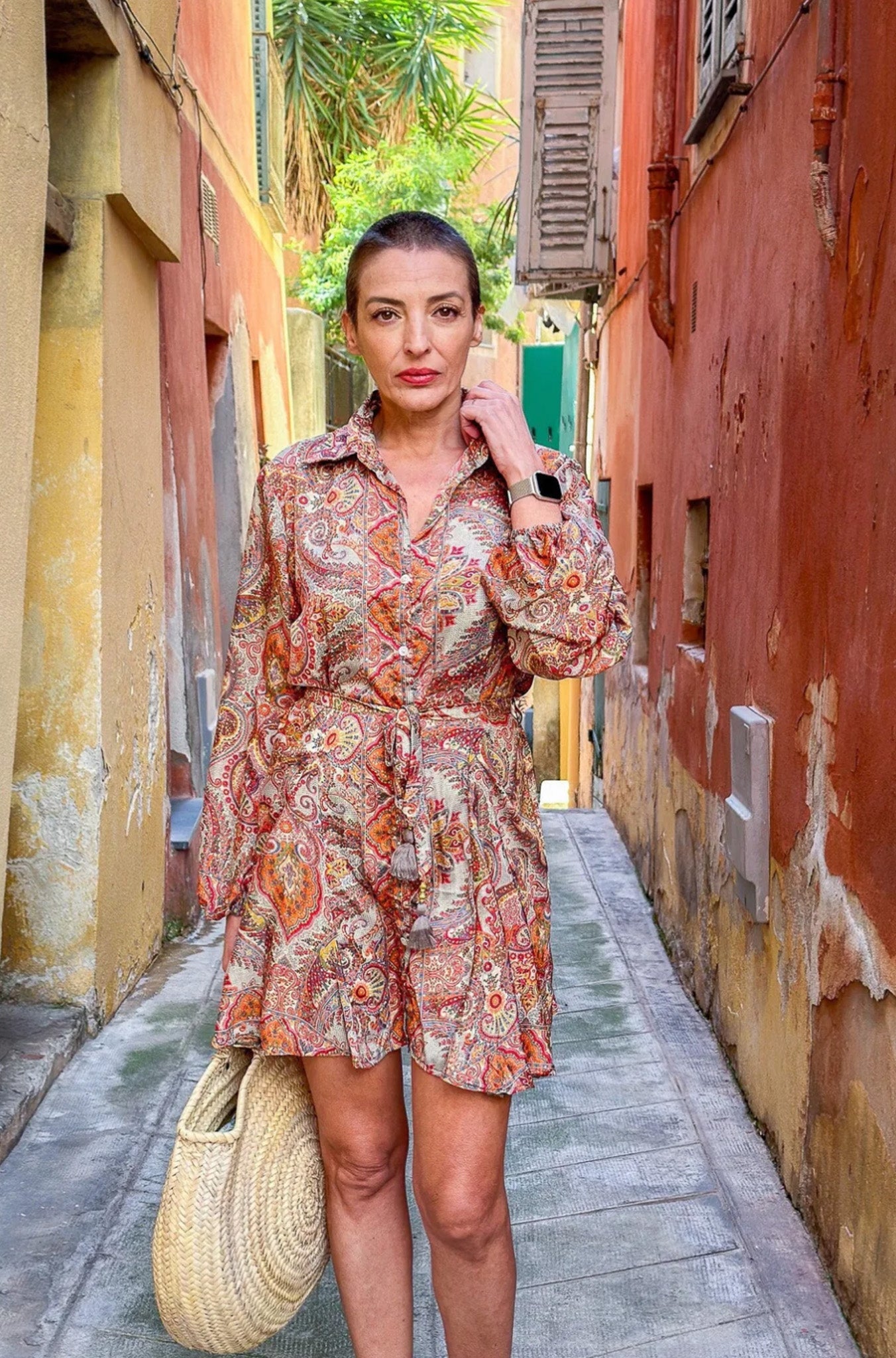 Robe courte babydoll en soie, robe en soie vintage, robe Lolita, robe chemise courte, robe d'été à manches bouffantes, robe chemise à col Maxi