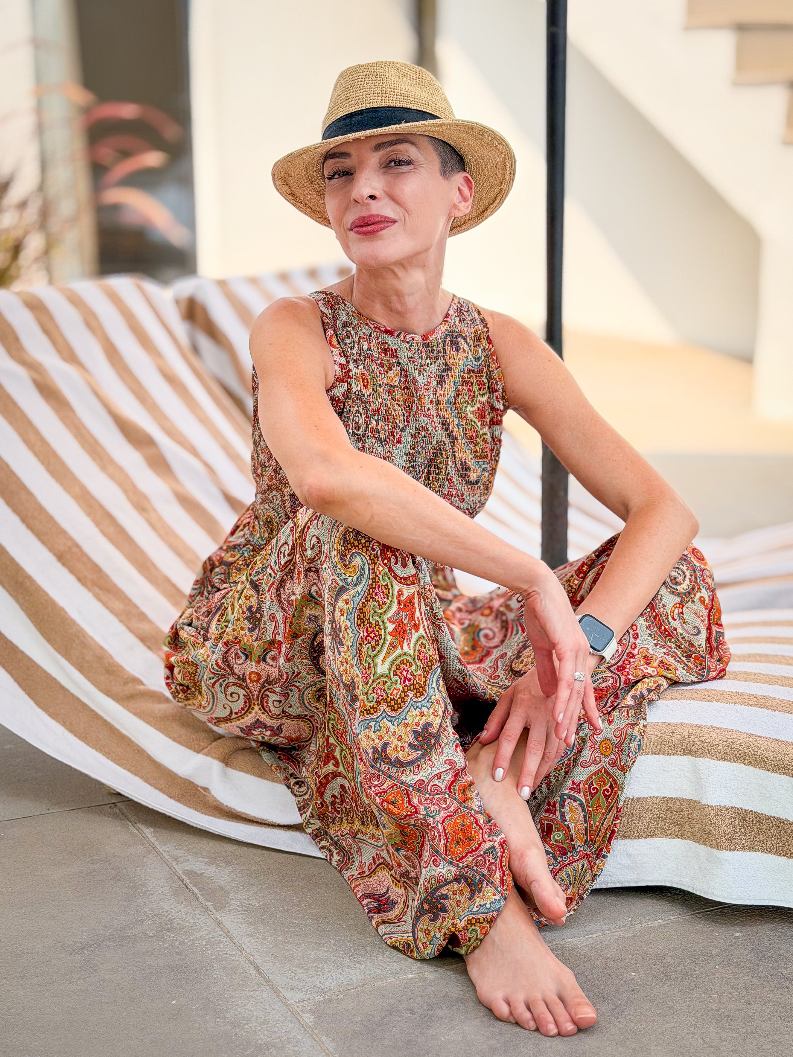Robe longue vintage réversible en soie – robe bohème légère avec poches