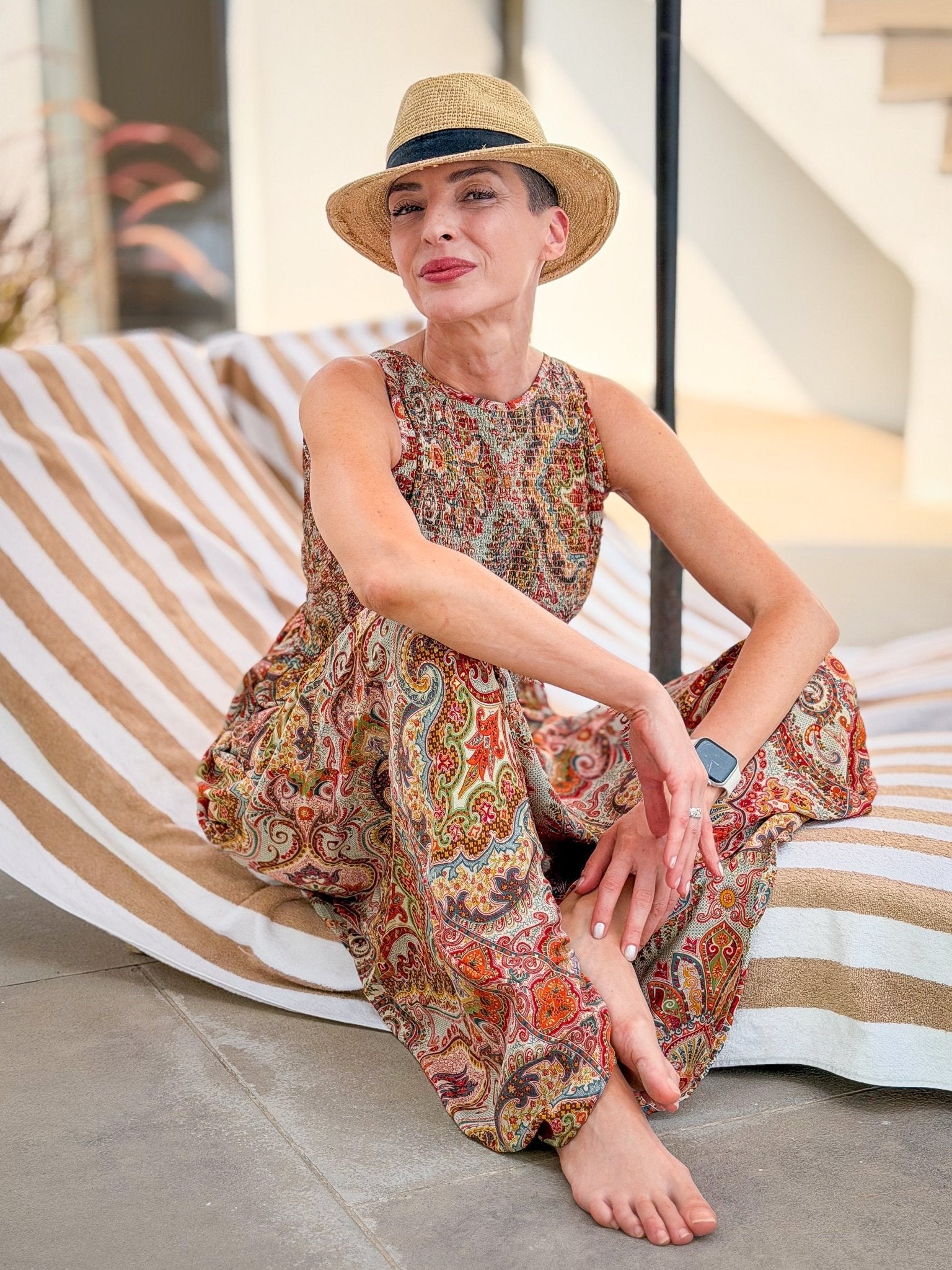 Reversible Vintage Silk Maxi Dress – Light Boho Dress with Pockets