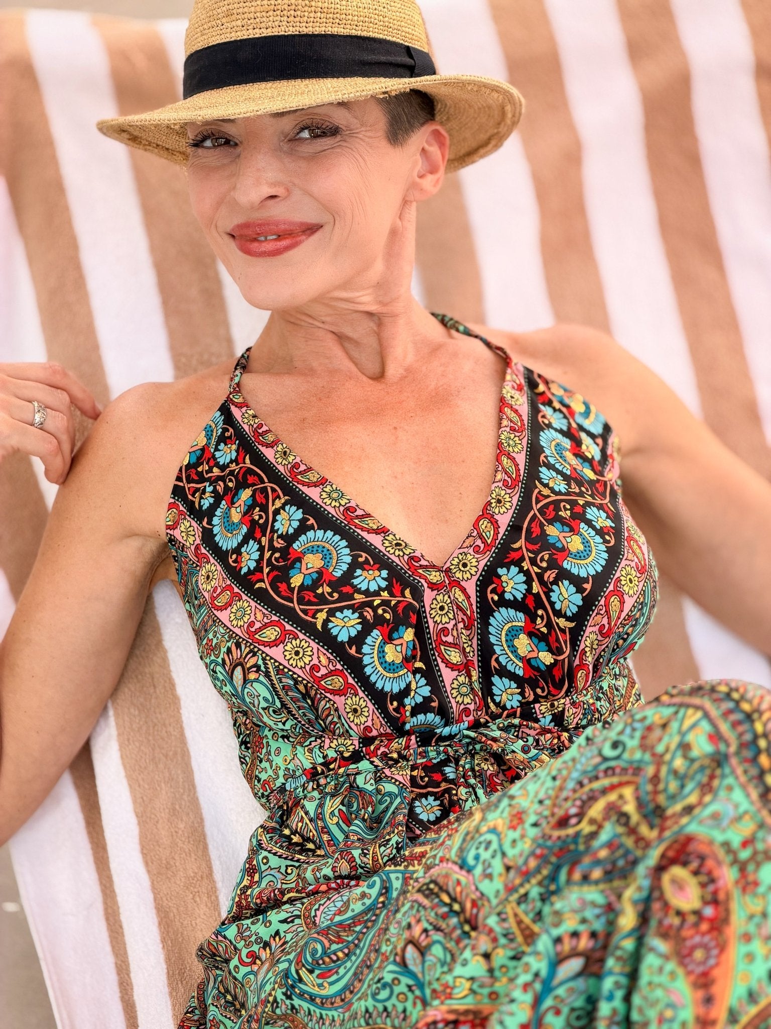 Silk backless dress – Boho summer style – Cross back straps