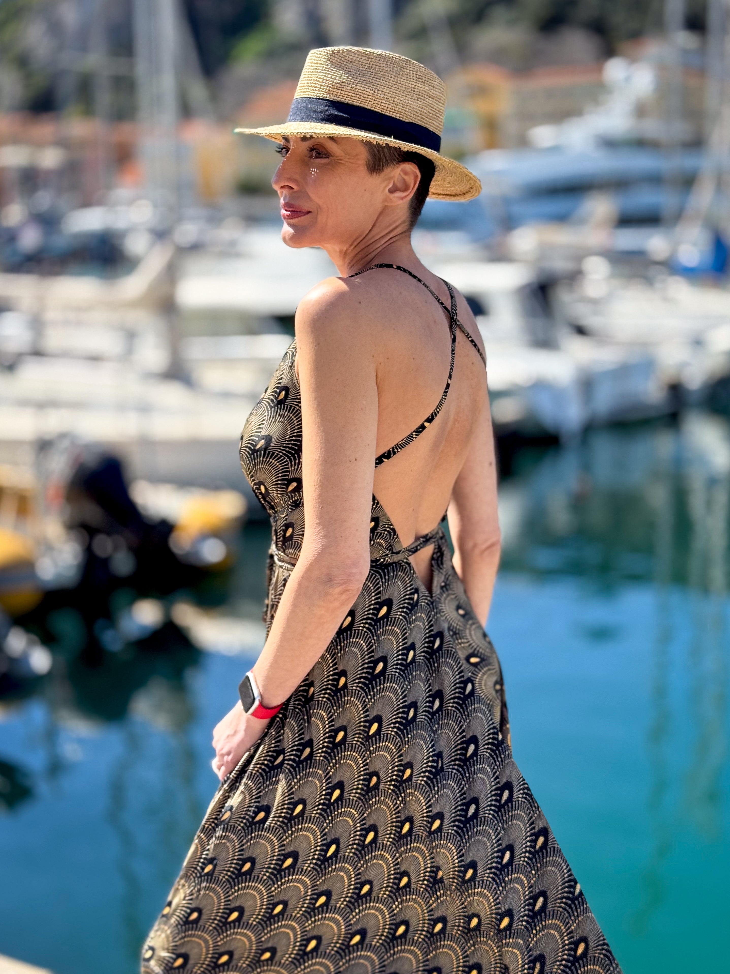 Silk backless dress / summer dress / one size / boho dress / light dress / vintage dress