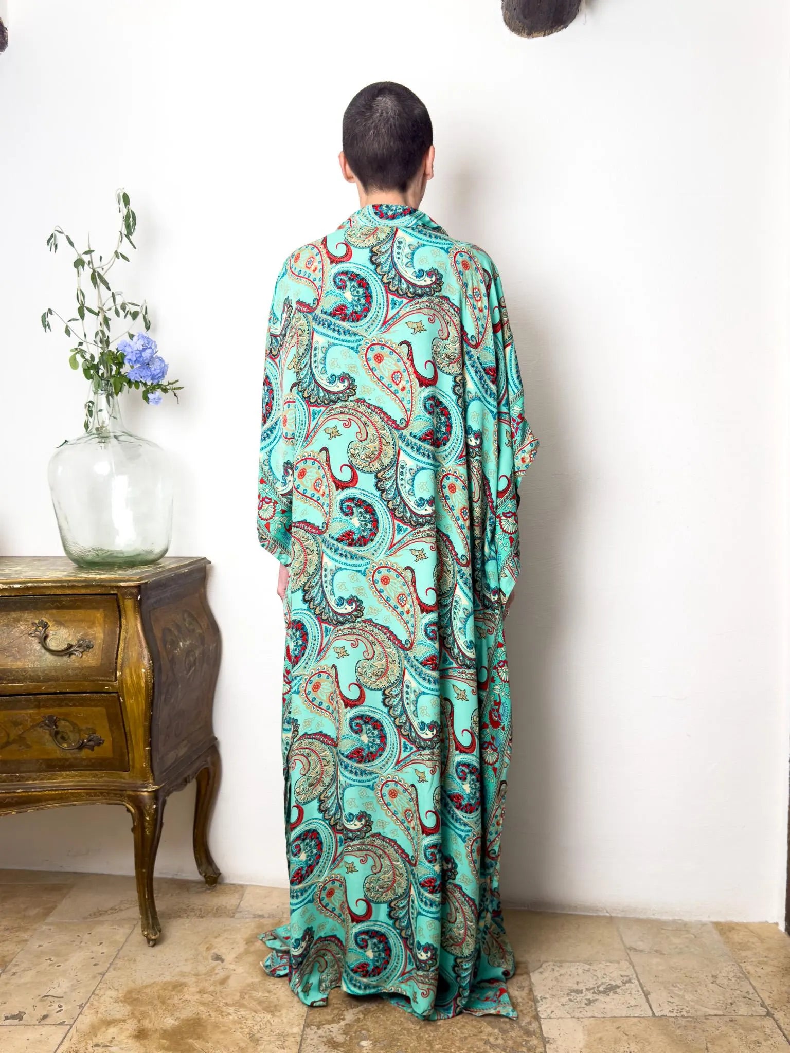 Modern Oversize Silk Kaftan Maxi Dress, Silk Dress, Loose Dress, Home Dress, Plus Size Dress, Christmas Gift