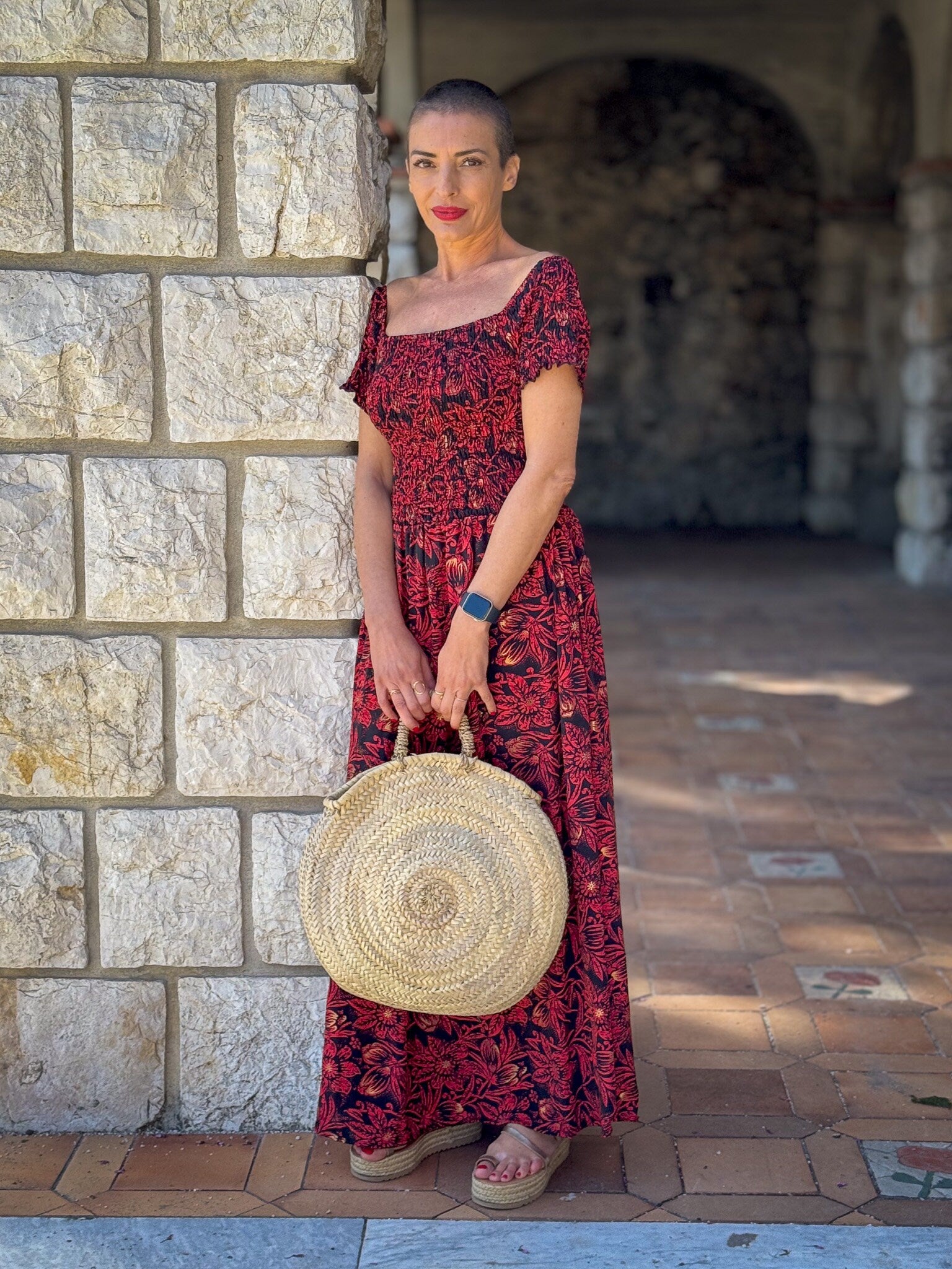 Bohemian silk dress / Silk smocked dress / Off the shoulder dress / summer dress / short sleeve dress