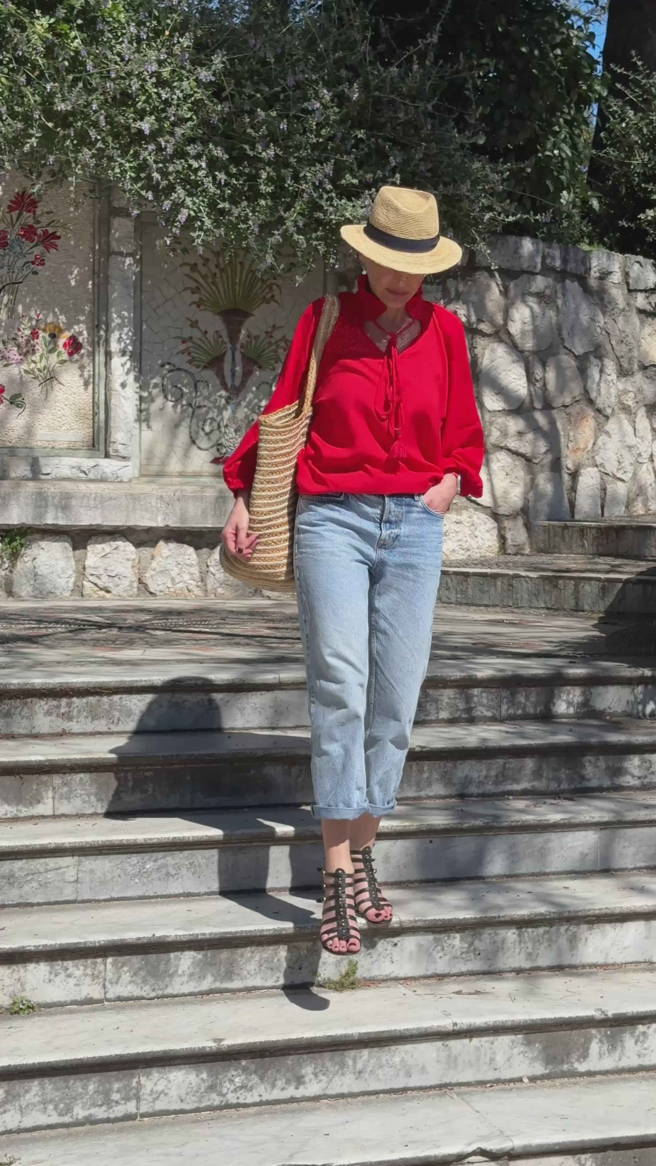 Victorian Style Blouse – Ruffled High Neck – Mid-Length Puff Sleeves – Vintage Boho Blouse – Long Sleeve Shirt