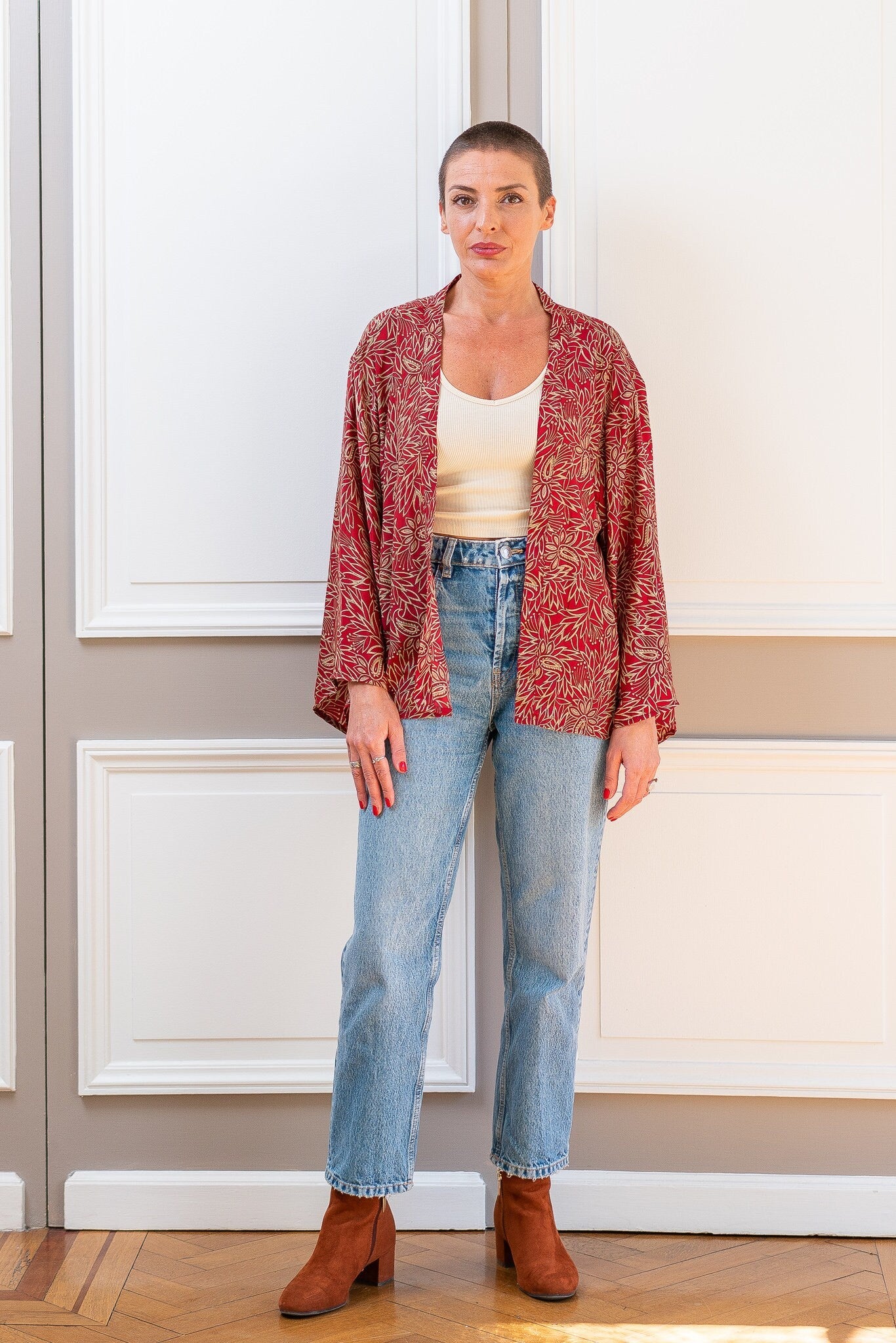 Silk kimono jacket, cardigan jacket, vintage kimono, bohemian jacket