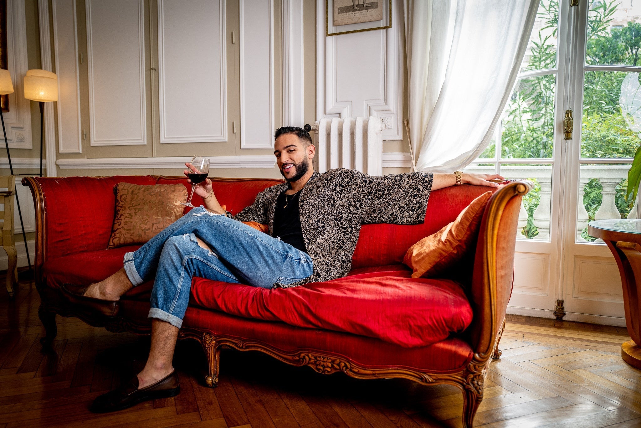 Men's kimono jacket, cardigan jacket, silk kimono, short kimono
