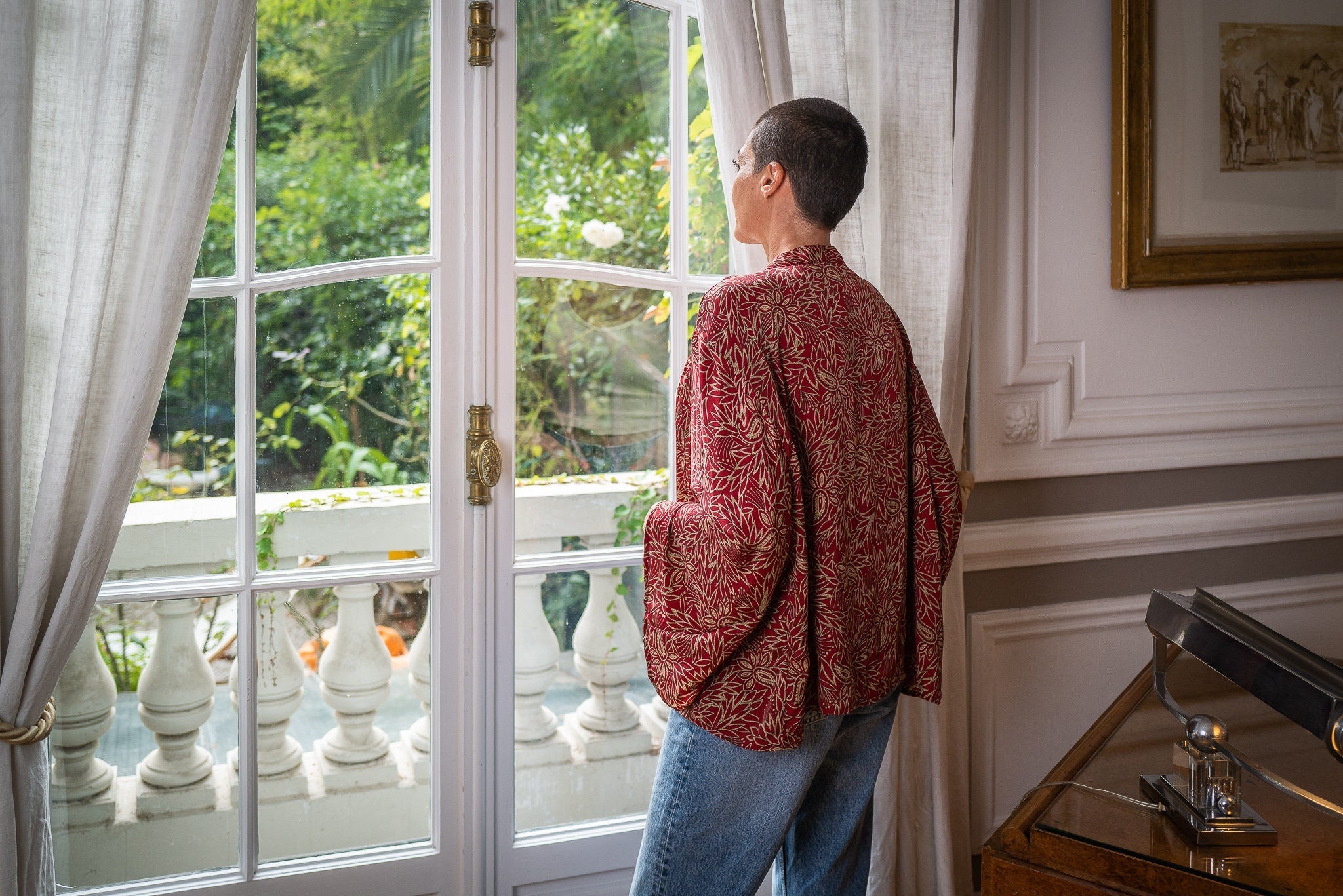 Silk kimono jacket, cardigan jacket, vintage kimono, bohemian jacket