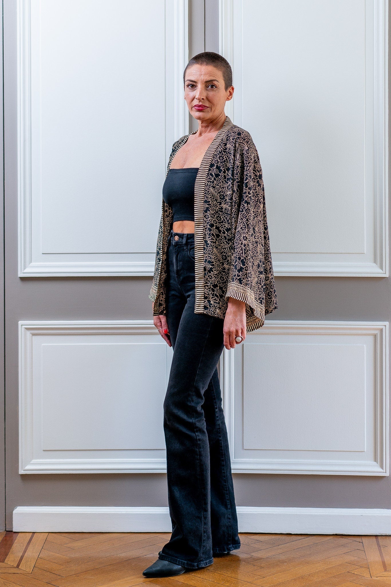 Silk kimono jacket, cardigan jacket, vintage kimono, bohemian jacket