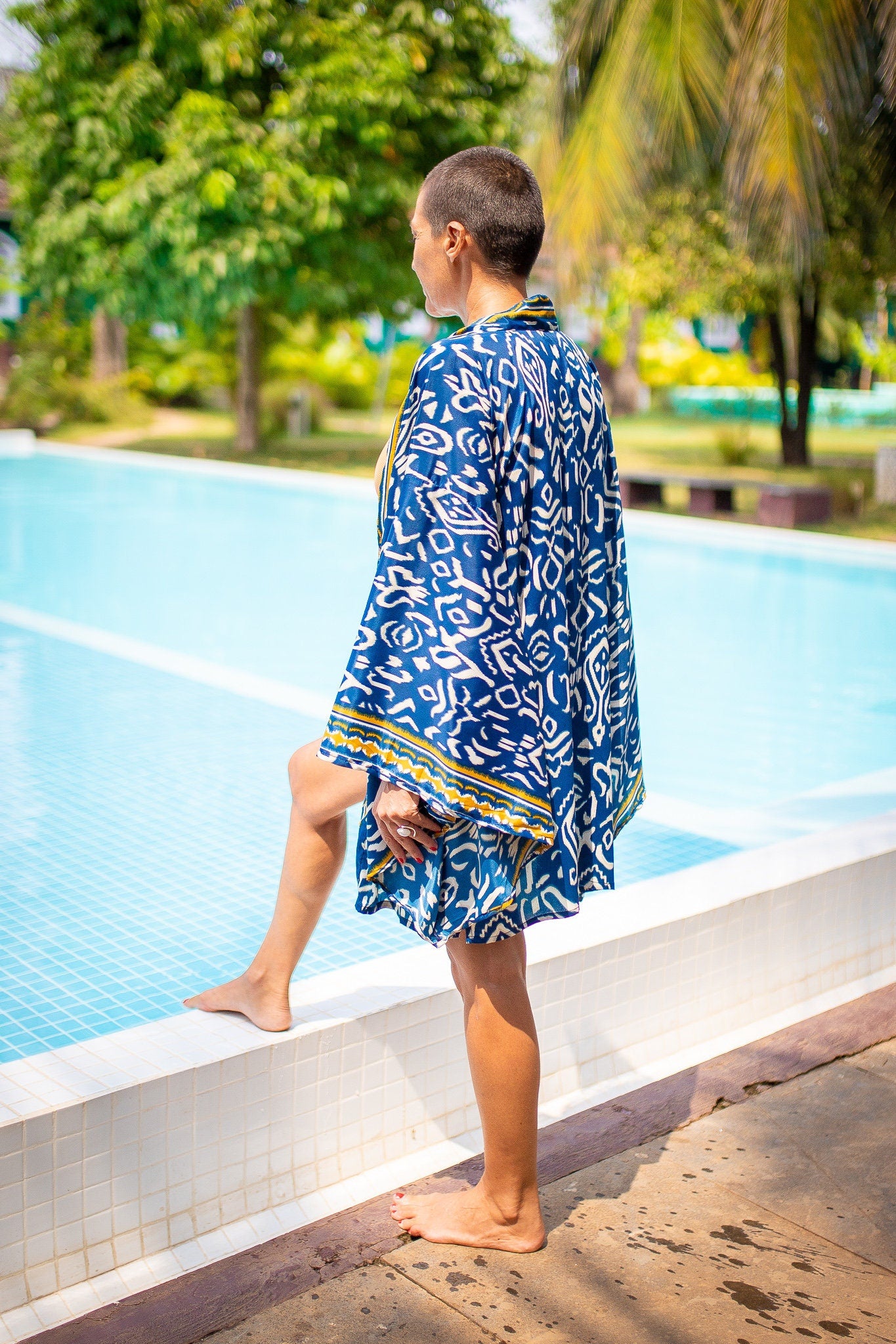 Kimono court en soie, kimono sil avec ceinture, kimono vintage, kimono boho, robe de chambre