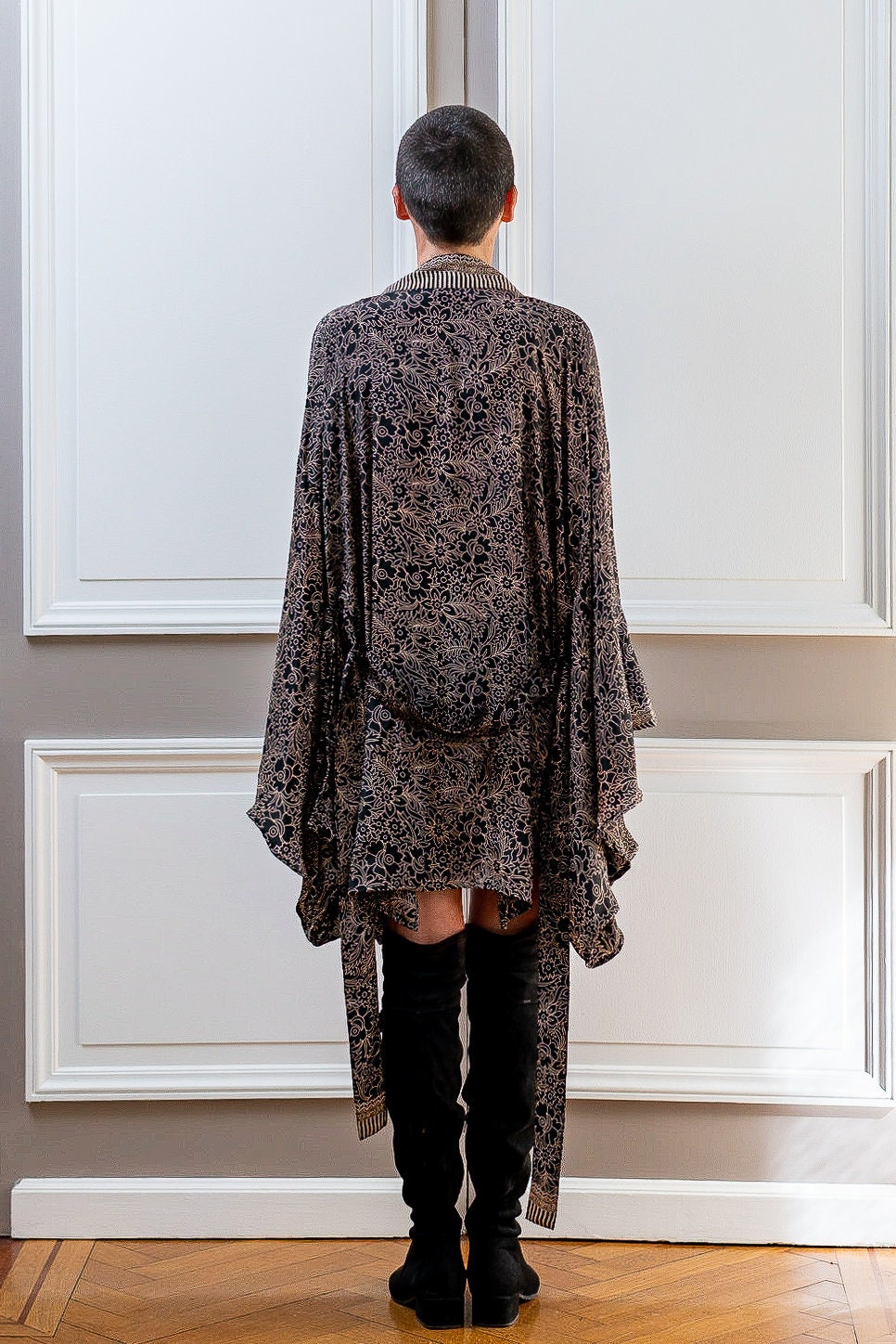 Kimono court en soie, kimono sil avec ceinture, kimono vintage, kimono boho, robe de chambre