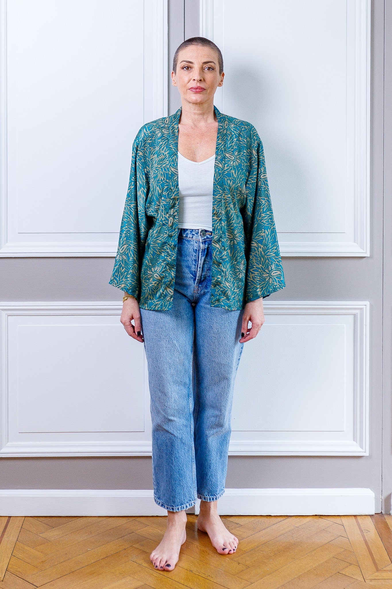 Silk kimono jacket, cardigan jacket, vintage kimono, bohemian jacket