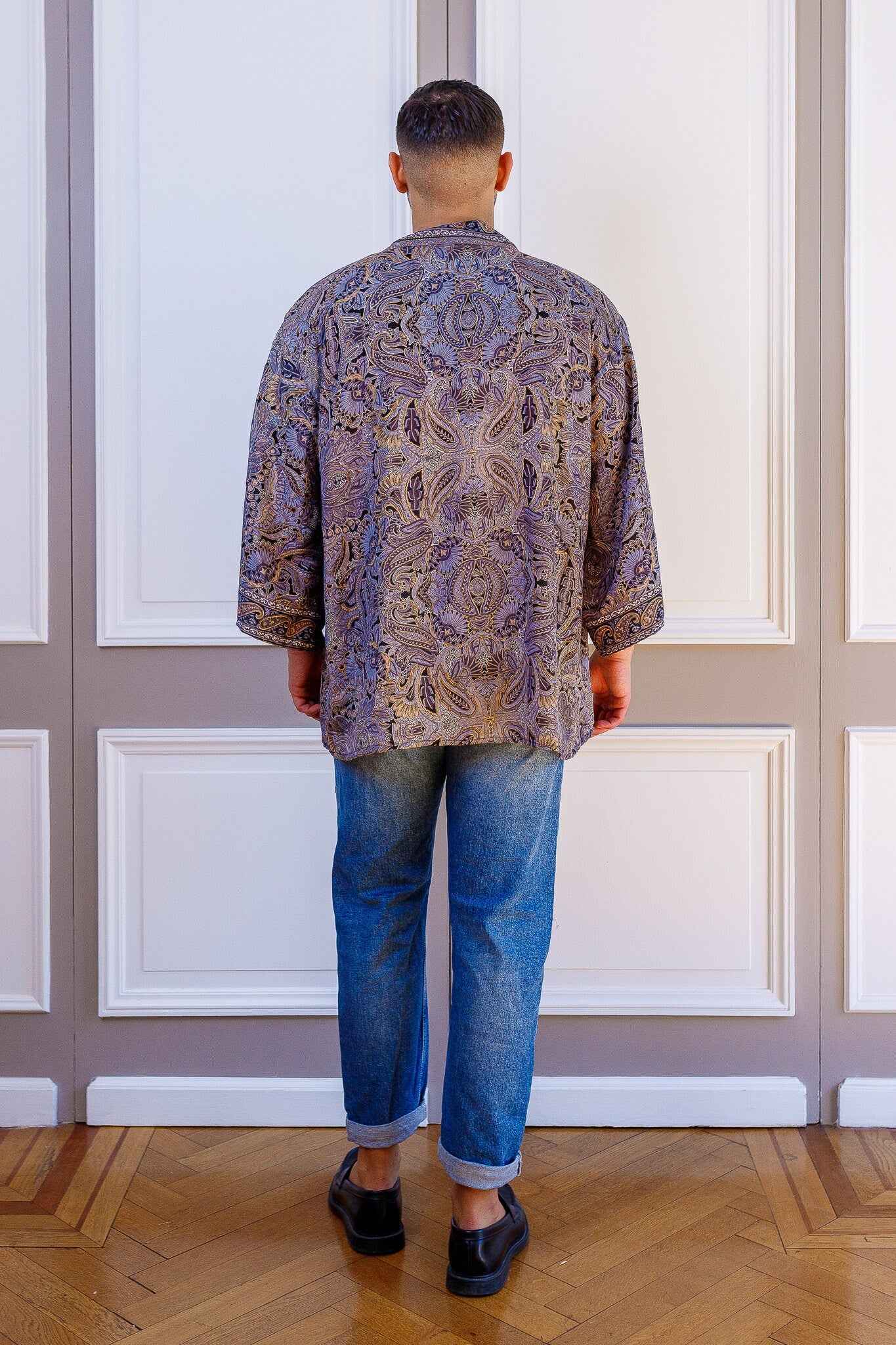 Men's kimono jacket, cardigan jacket, silk kimono, short kimono