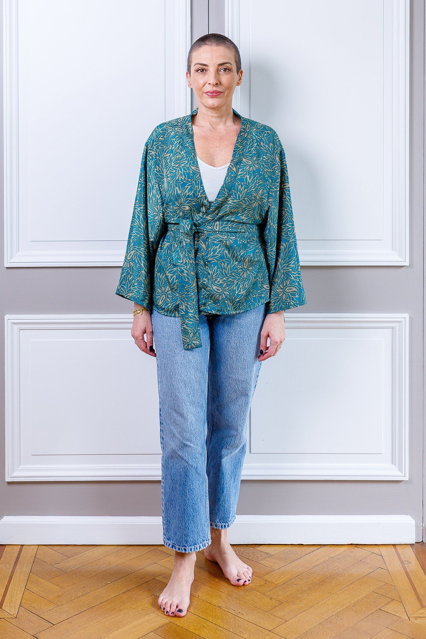 Silk kimono jacket, cardigan jacket, vintage kimono, bohemian jacket