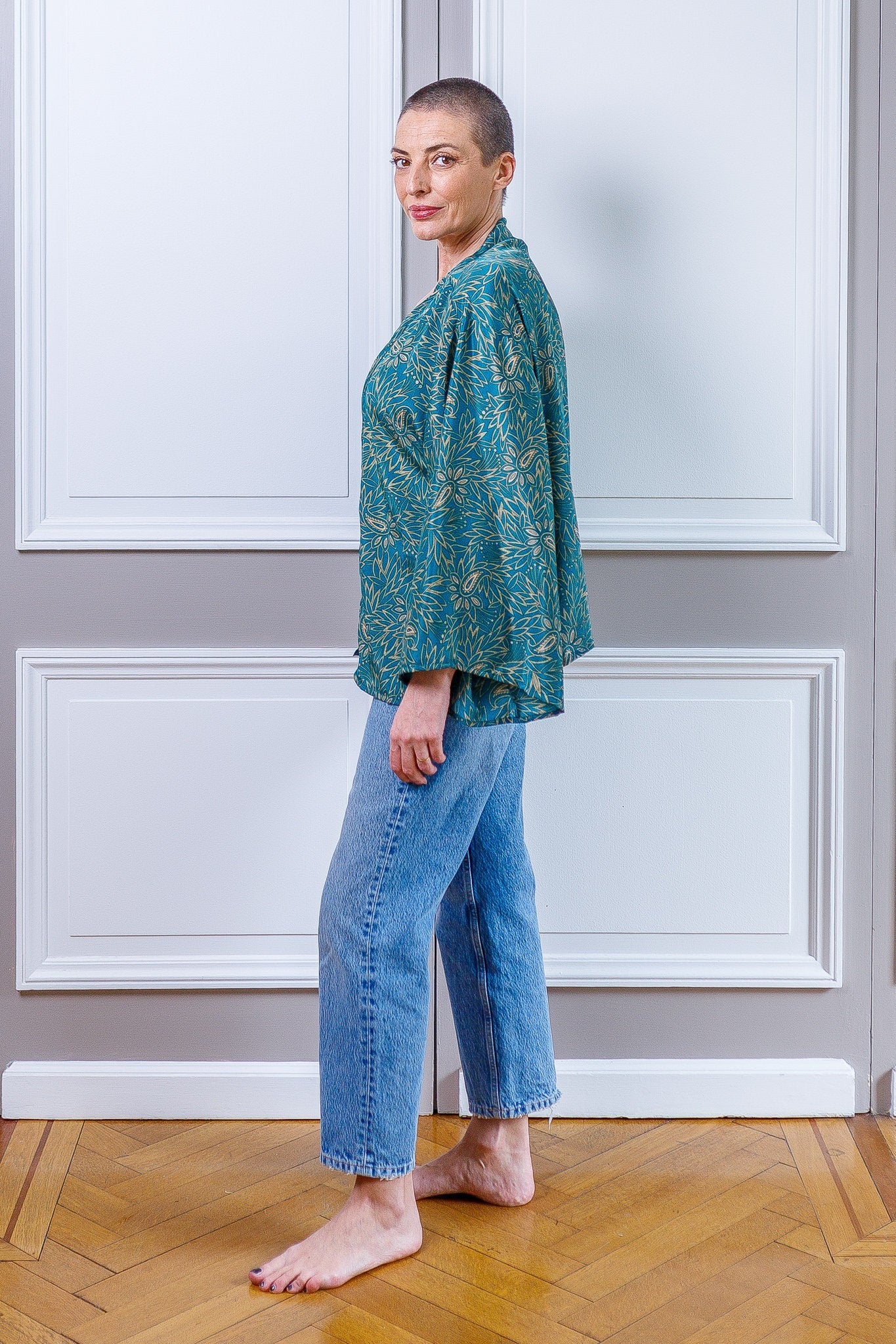 Silk kimono jacket, cardigan jacket, vintage kimono, bohemian jacket