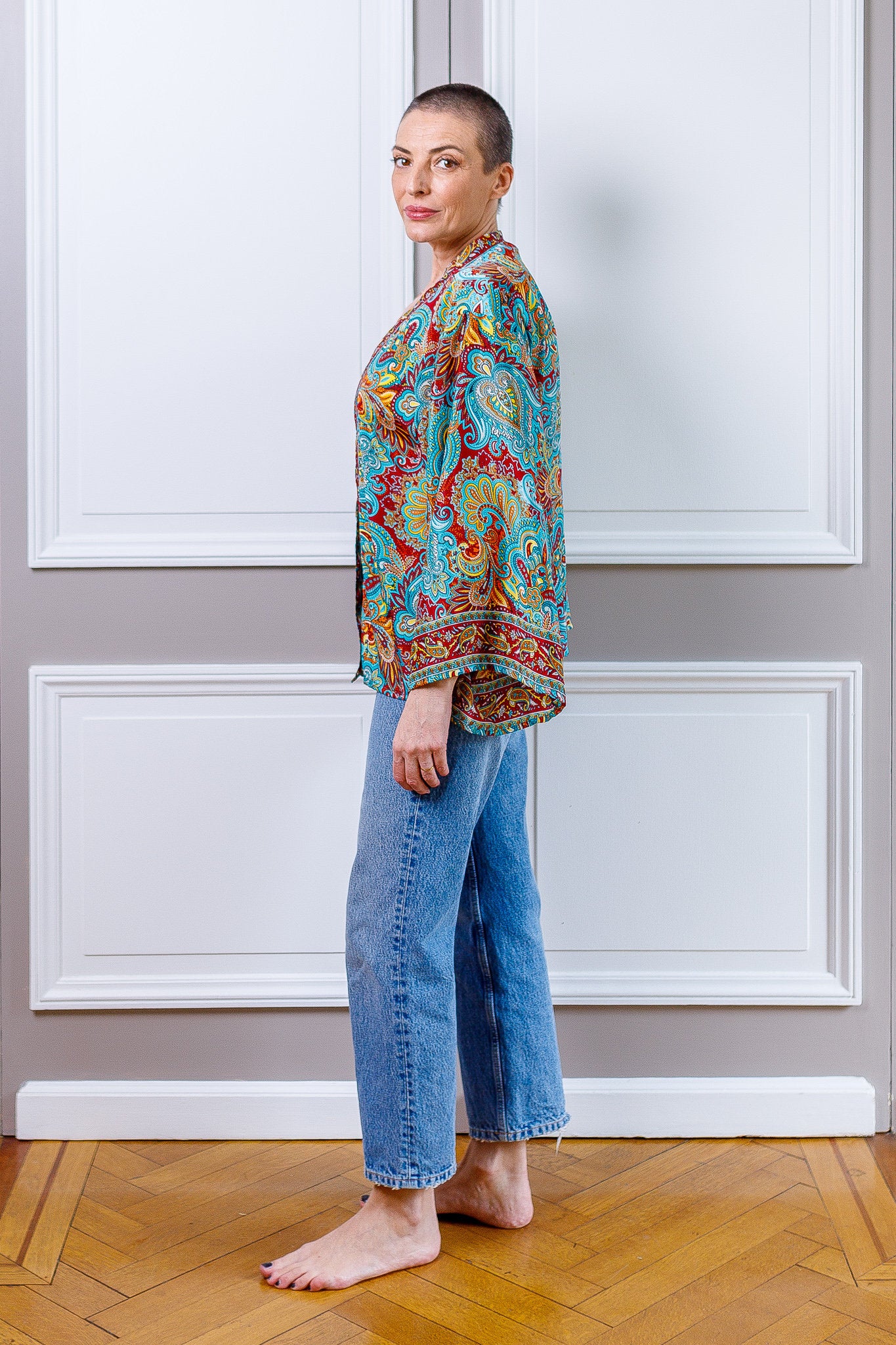 Nouveau !! Veste kimono en soie, veste cardigan, kimono vintage, veste bohème
