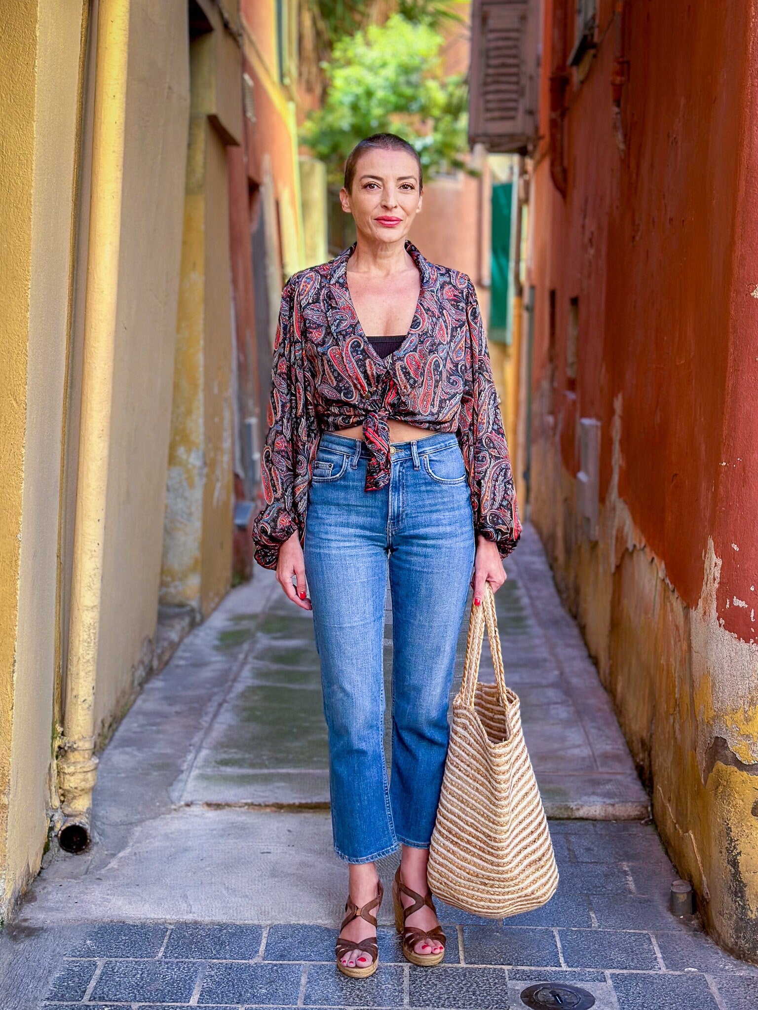 Vintage silk blouse with balloon sleeves, oversized collar, maxi low-cut blouse, long-sleeved blouse