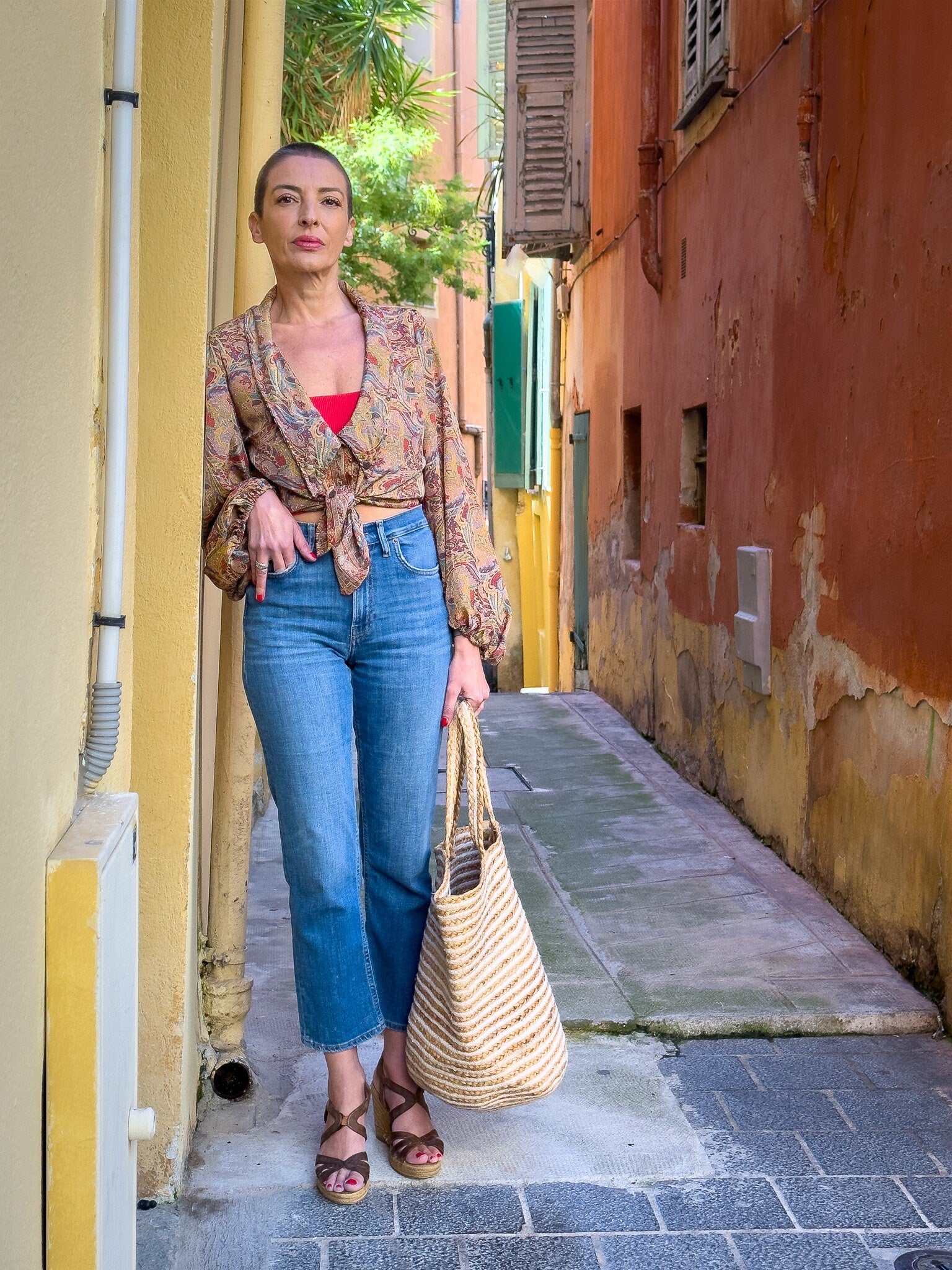 Vintage silk blouse with balloon sleeves, oversized collar, maxi low-cut blouse, long-sleeved blouse