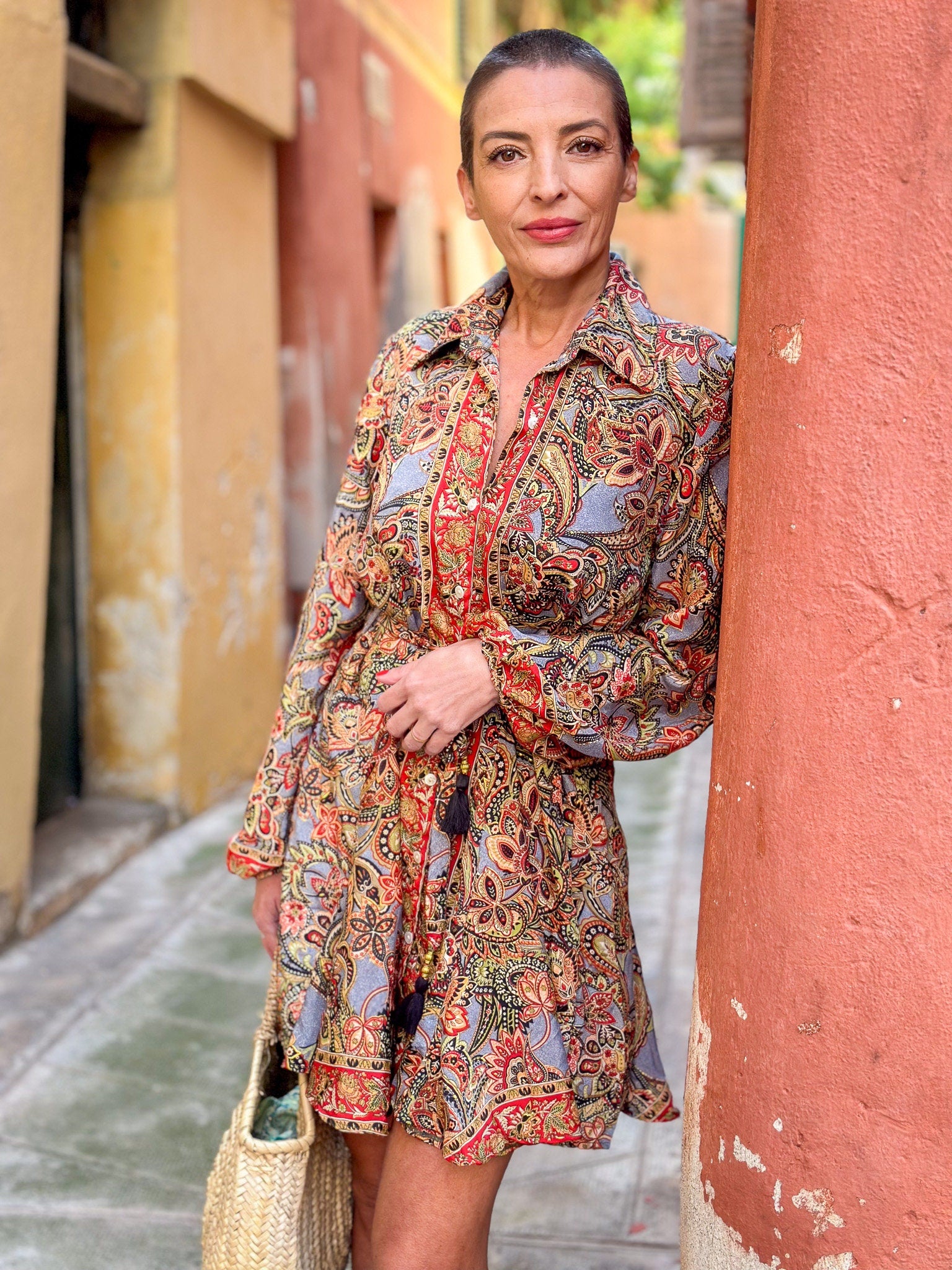 Silk babydoll short dress, Vintage silk dress, Lolita dress, Short shirt dress, Puffed sleeve summer dress, Maxi collar shirt dress