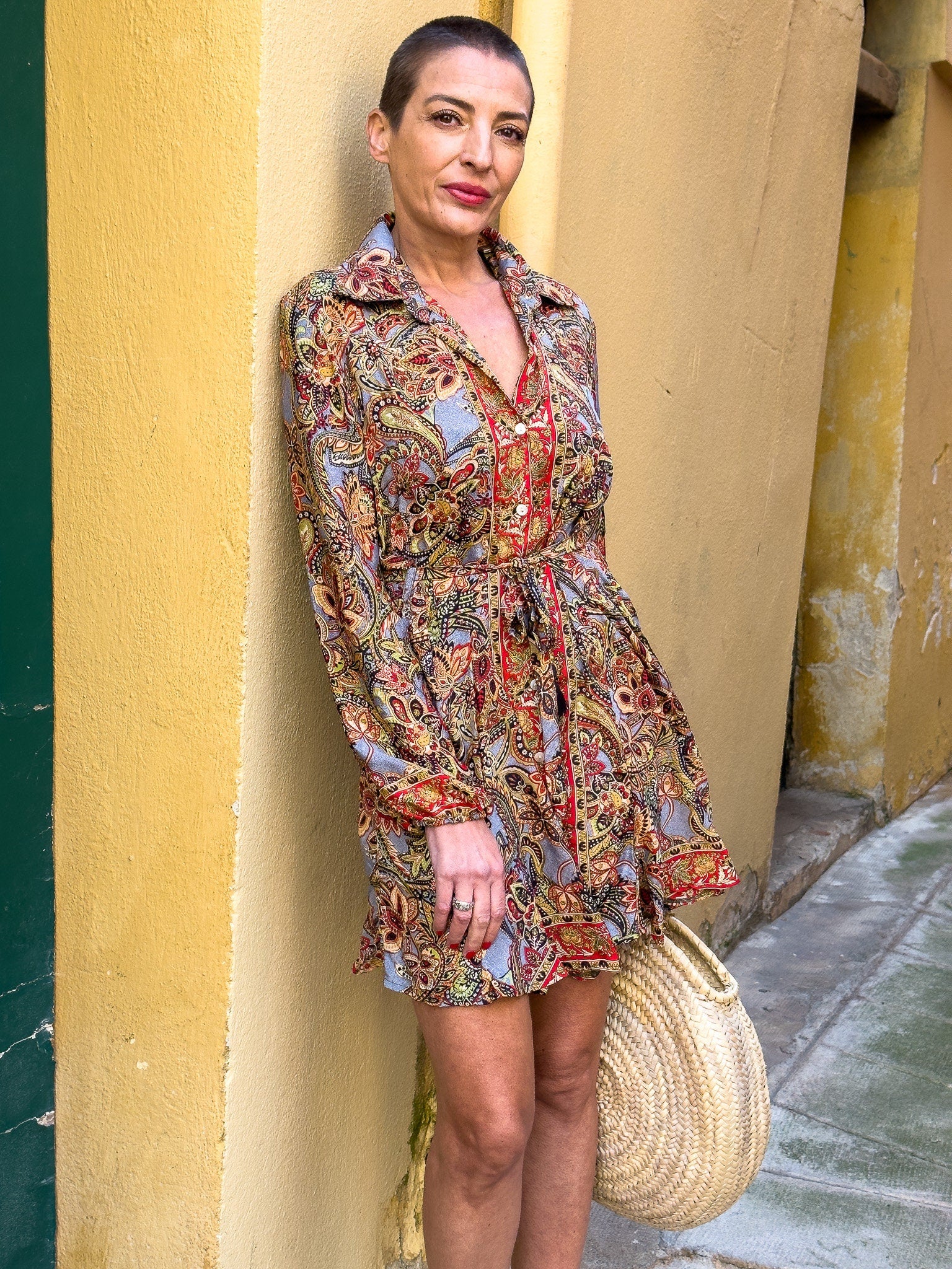 Silk babydoll short dress, Vintage silk dress, Lolita dress, Short shirt dress, Puffed sleeve summer dress, Maxi collar shirt dress