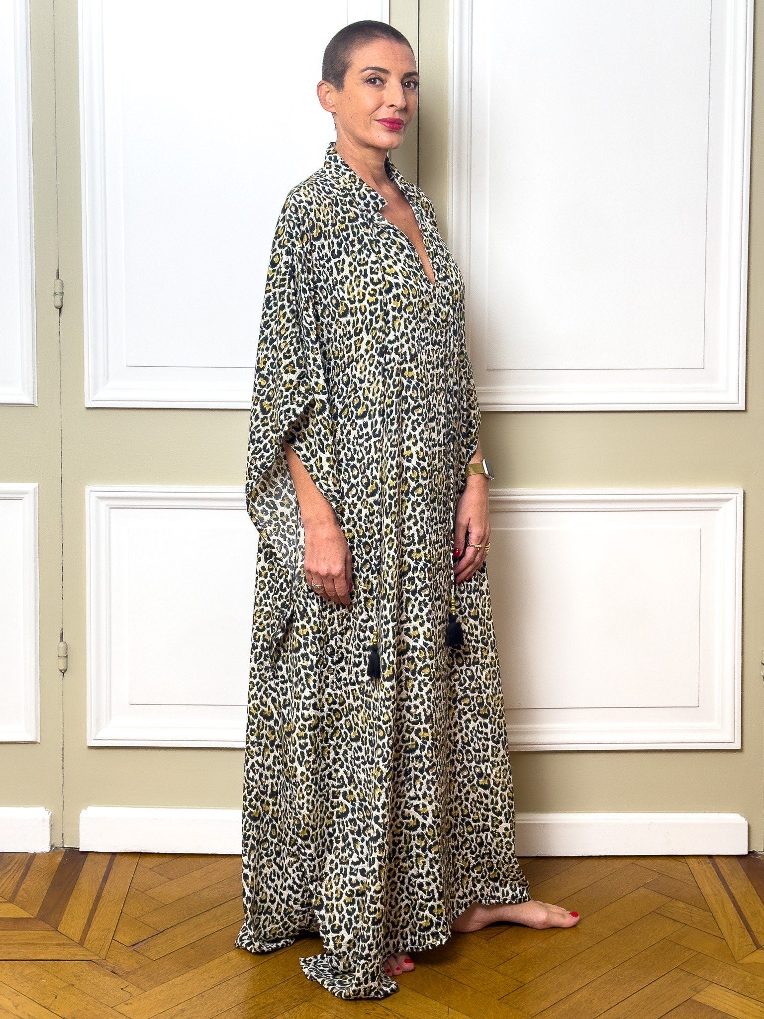 Oversize Silk Modern Kaftan Maxi Dress, Silk Dress, Loose Dress, Lounge Dress, Plus Size Dress, Christmas Gift