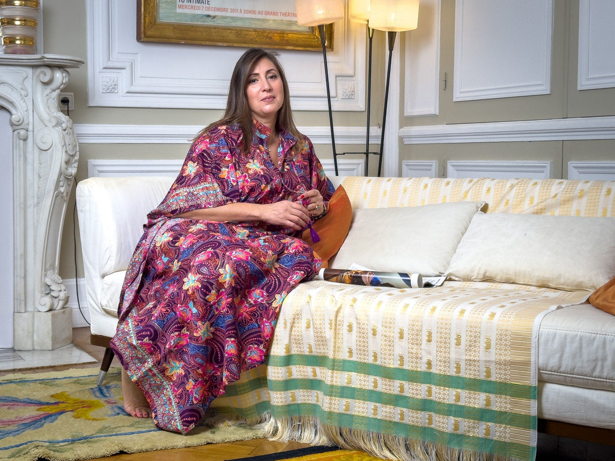 Robe Maxi Kaftan moderne en soie surdimensionnée, robe en soie, robe ample, robe lounge, robe taille plus, cadeau de Noël