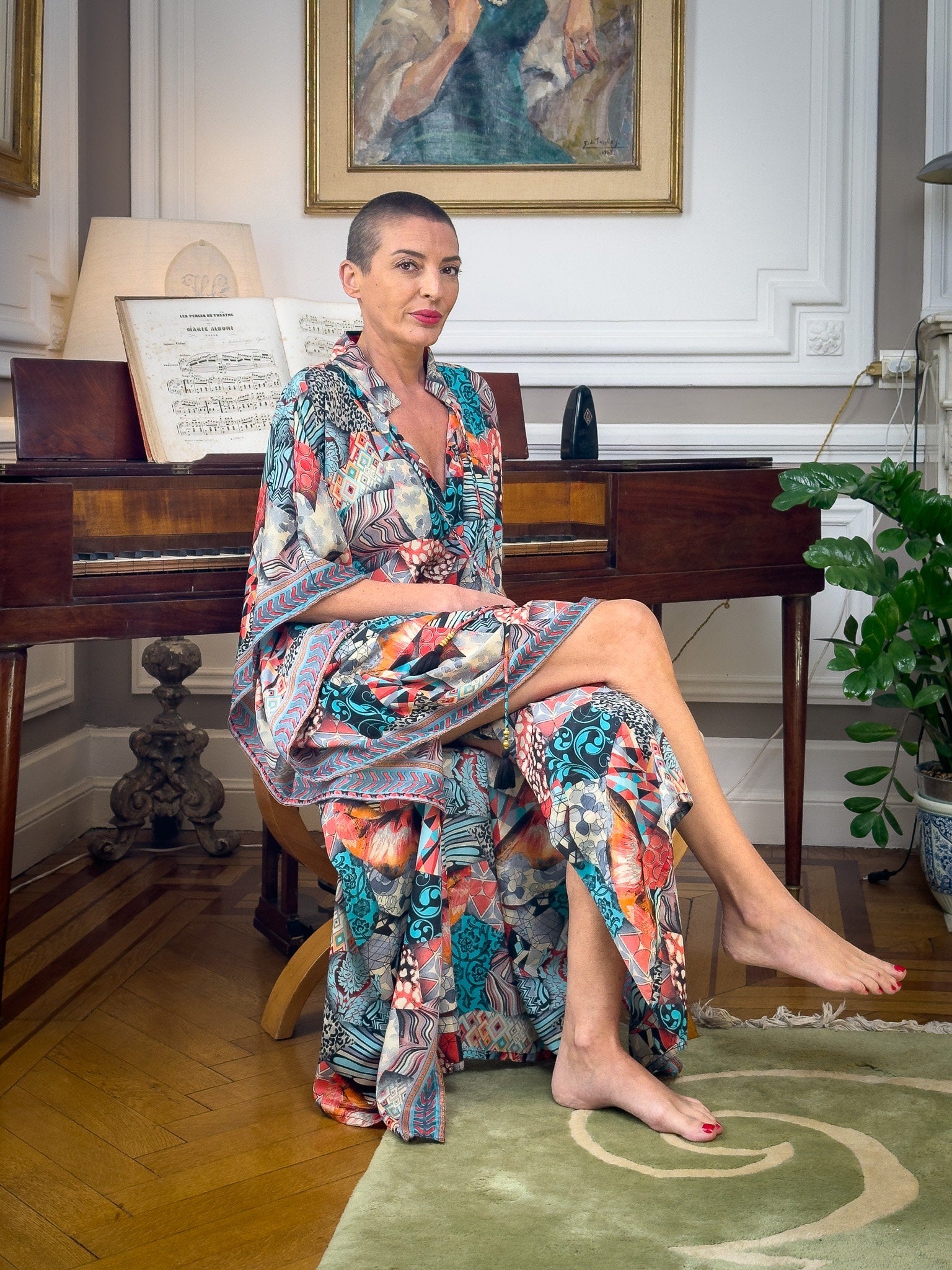 Robe Maxi Kaftan moderne en soie surdimensionnée, robe en soie, robe ample, robe lounge, robe taille plus, cadeau de Noël