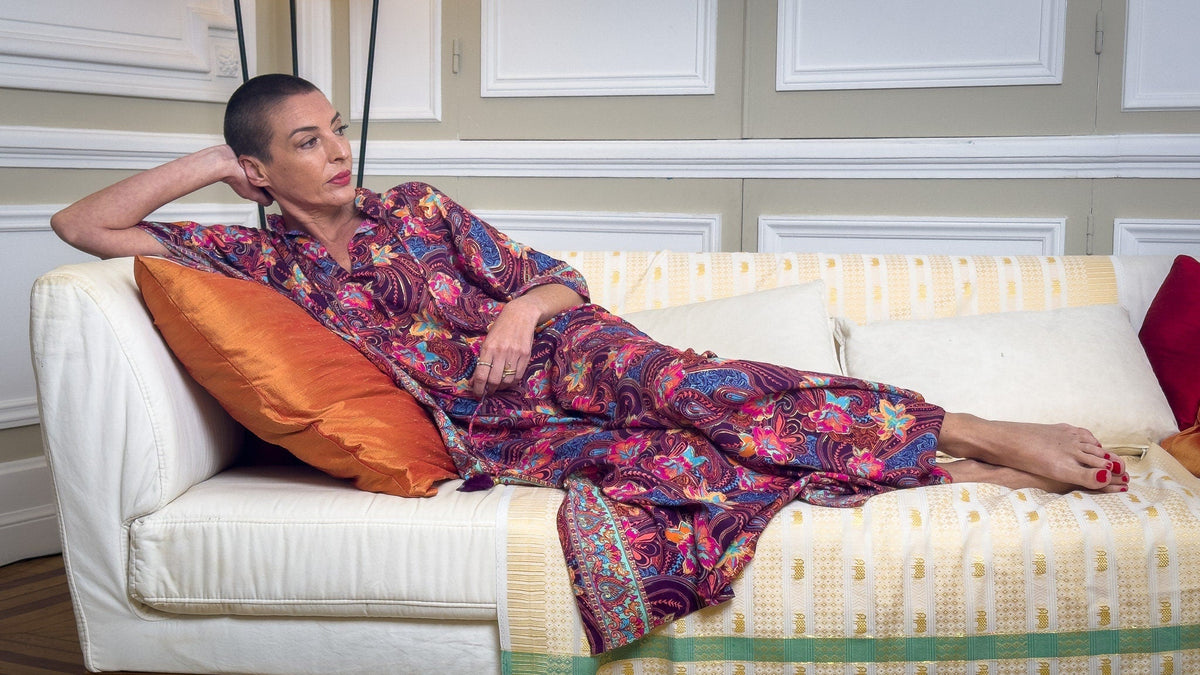 Robe Maxi Kaftan moderne en soie surdimensionnée, robe en soie, robe ample, robe lounge, robe taille plus, cadeau de Noël