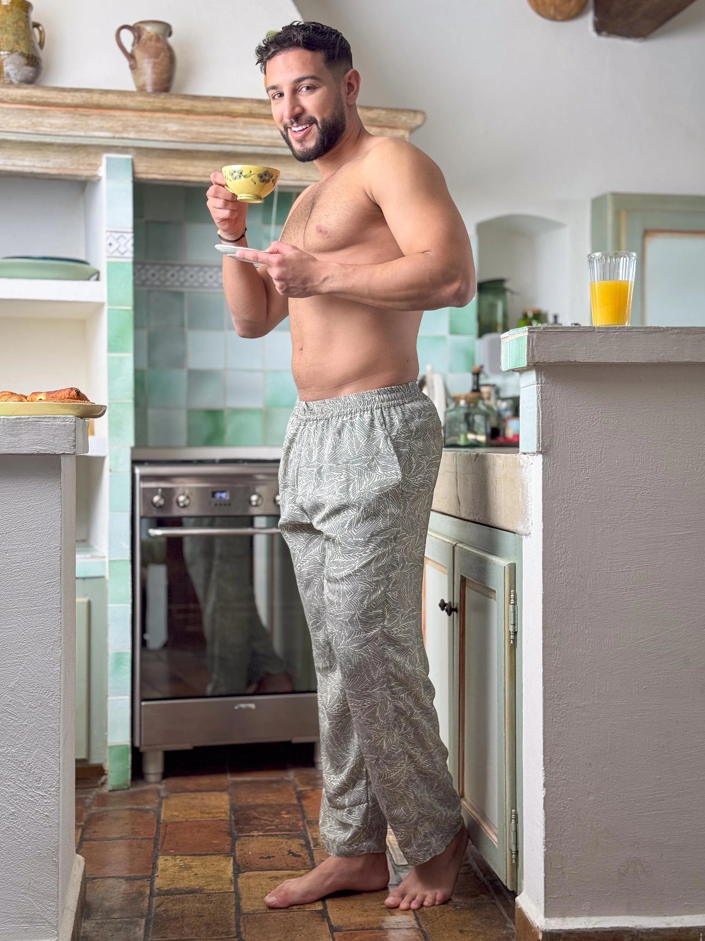 Men’s Silk Lounge Pants - Men’s Loungewear Pants - Men’s Casual Pants - Men’s Indoor Pants
