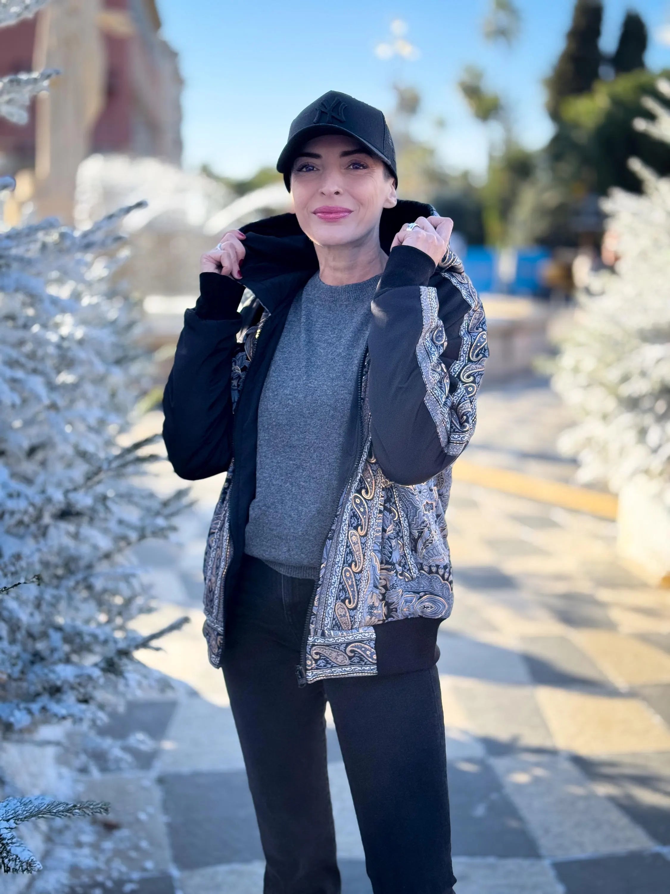 Vintage Reversible Winter Jacket - Reversible Hooded Jacket - Vintage Bomber - Reversible Bomber - Gift for Her