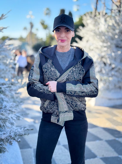 Vintage Reversible Winter Jacket - Reversible Hooded Jacket - Vintage Bomber - Reversible Bomber - Gift for Her