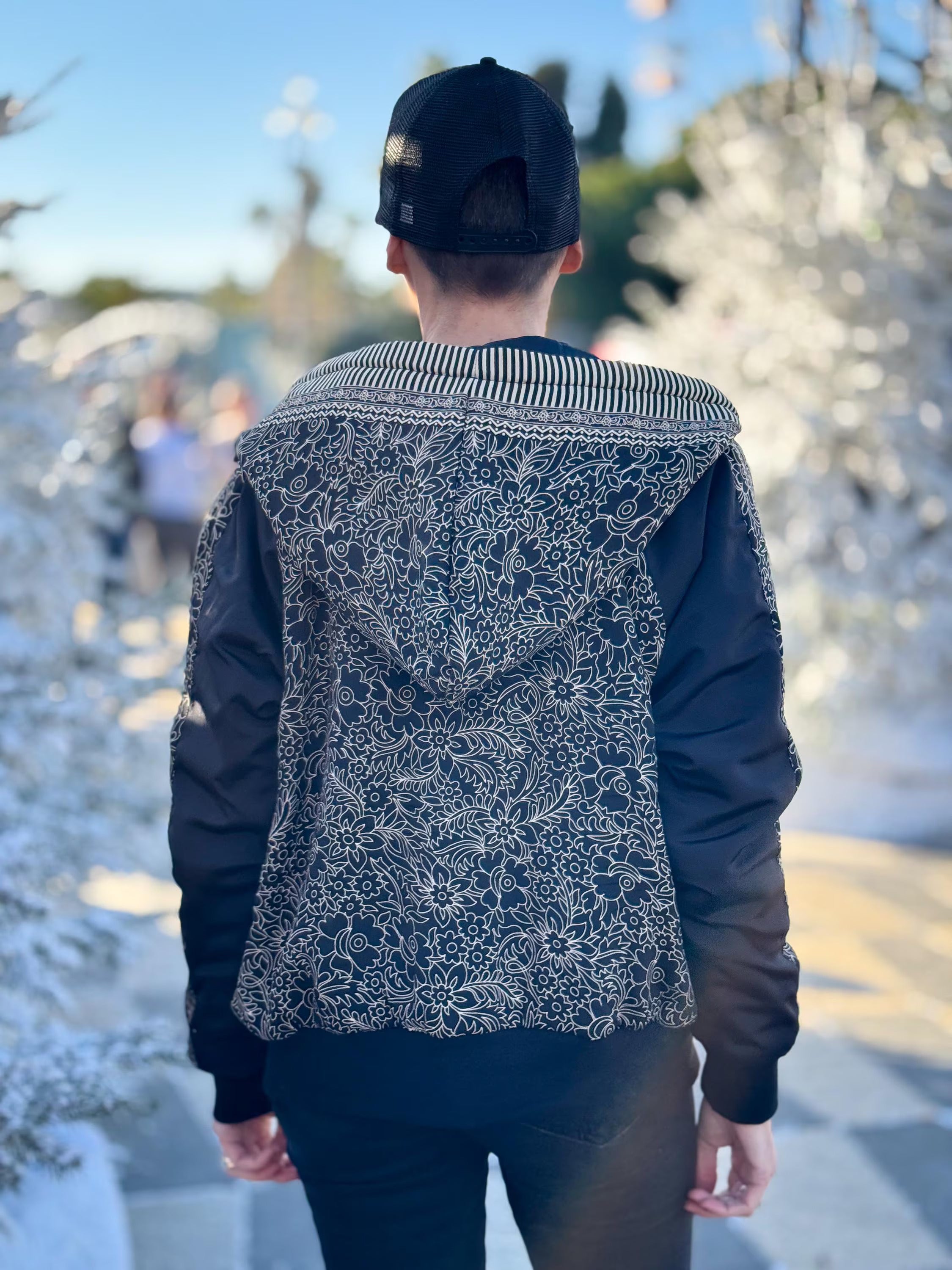 Vintage Reversible Winter Jacket - Reversible Hooded Jacket - Vintage Bomber - Reversible Bomber - Gift for Her