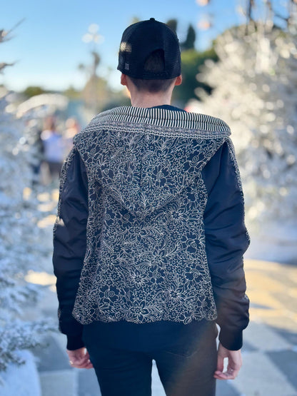 Vintage Reversible Winter Jacket - Reversible Hooded Jacket - Vintage Bomber - Reversible Bomber - Gift for Her