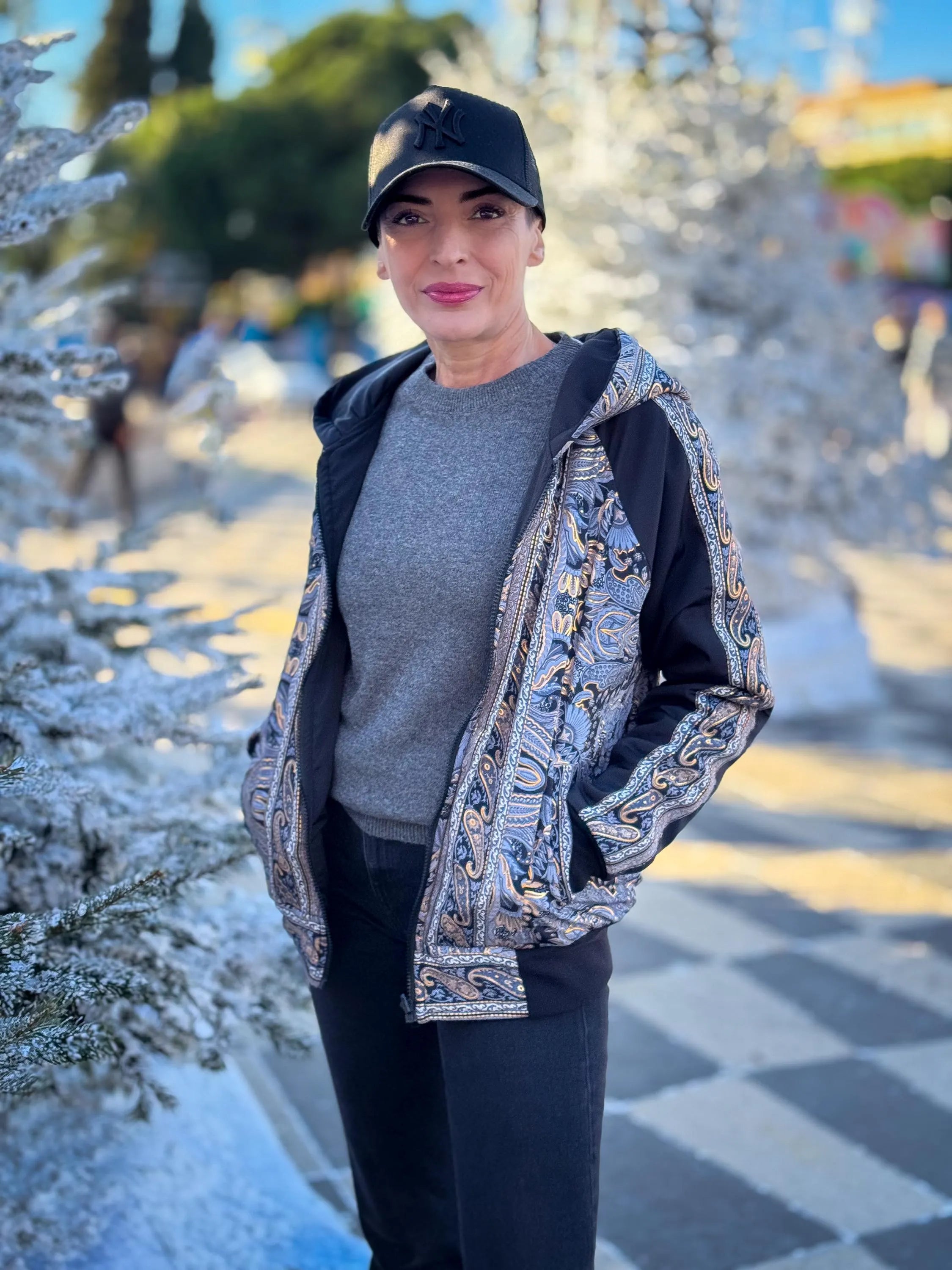 Vintage Reversible Winter Jacket - Reversible Hooded Jacket - Vintage Bomber - Reversible Bomber - Gift for Her