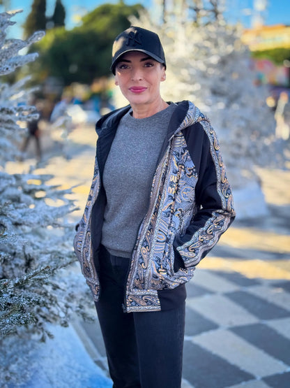 Vintage Reversible Winter Jacket - Reversible Hooded Jacket - Vintage Bomber - Reversible Bomber - Gift for Her