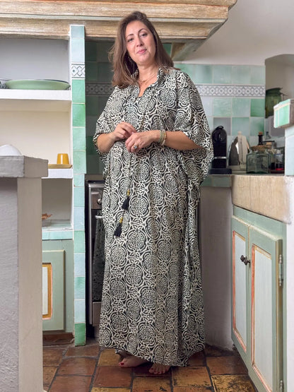Modern Oversize Silk Kaftan Maxi Dress, Silk Dress, Loose Dress, Home Dress, Plus Size Dress, Christmas Gift