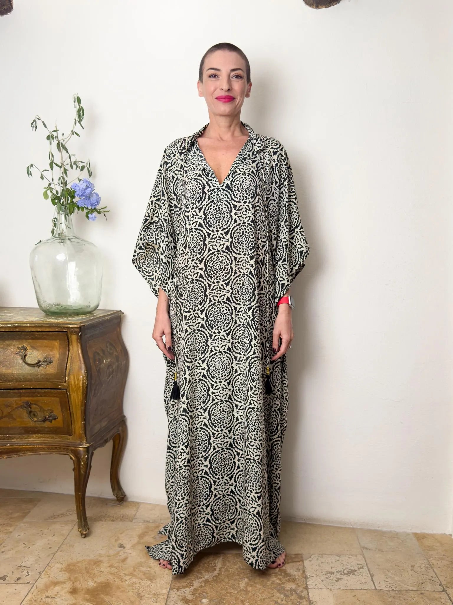 Modern Oversize Silk Kaftan Maxi Dress, Silk Dress, Loose Dress, Home Dress, Plus Size Dress, Christmas Gift