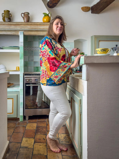 Veste kimono en soie, veste cardigan, kimono vintage, veste bohème, cadeau de Noël, cadeau pour elle.