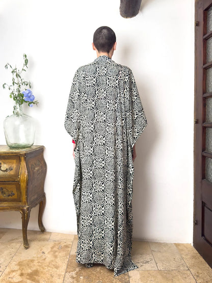 Modern Oversize Silk Kaftan Maxi Dress, Silk Dress, Loose Dress, Home Dress, Plus Size Dress, Christmas Gift
