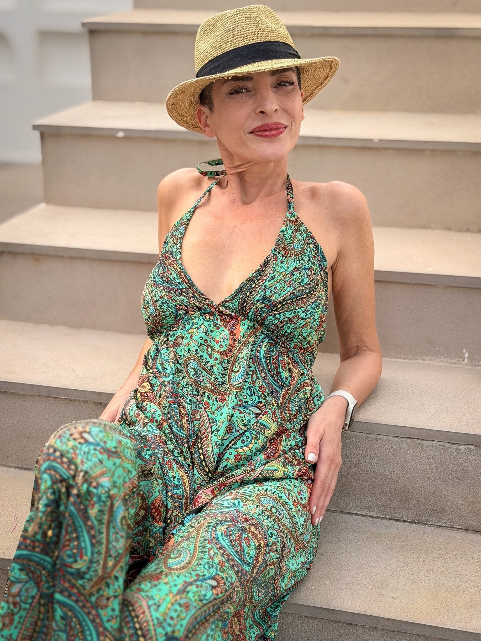 Backless Boho Maxi Dress in Silk – Gypsy Maxi Dress