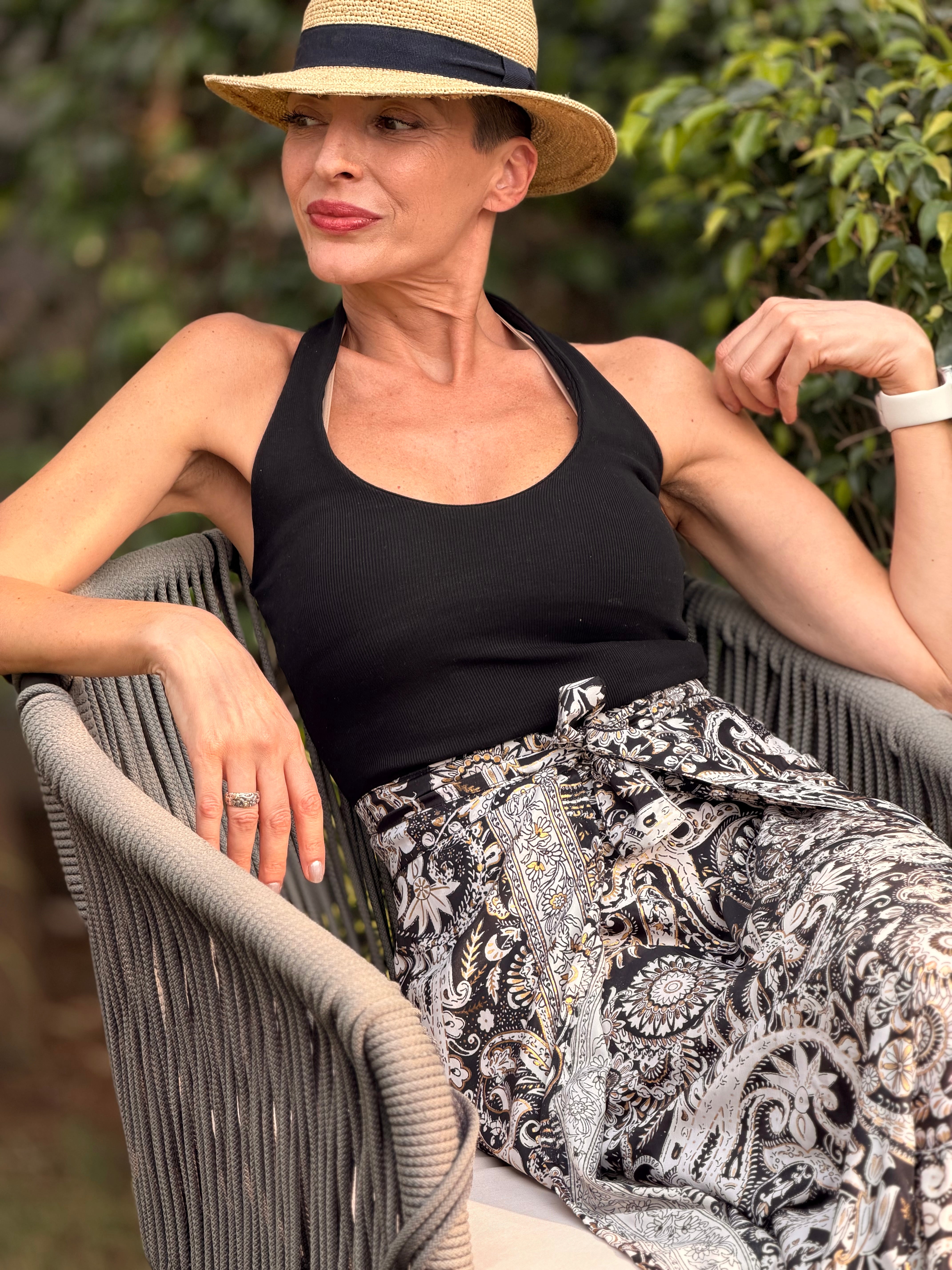 Boho Gypsy Wrap Maxi Skirt with Ruffles – Silk & Viscose