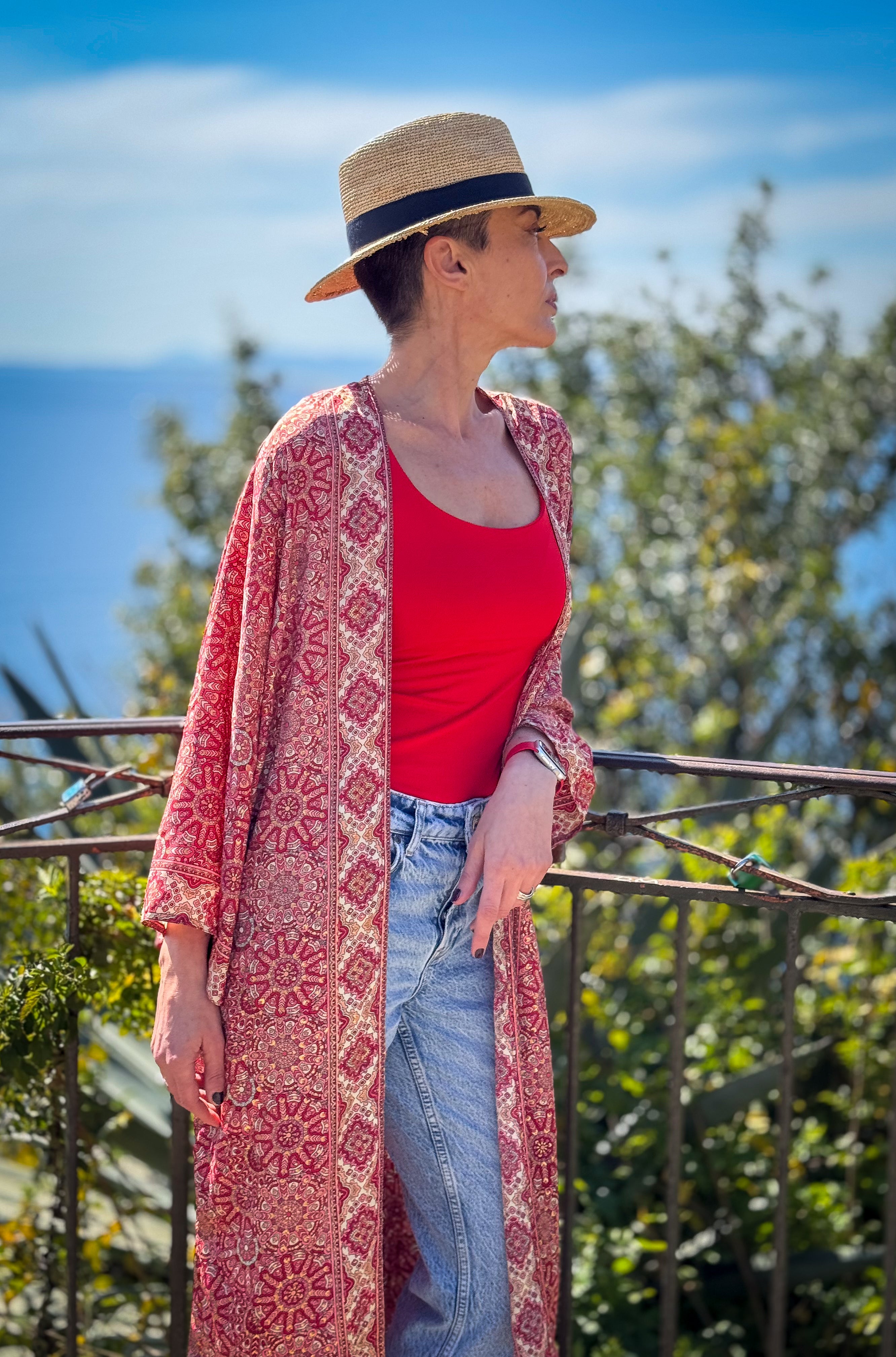 Woman silk kimono, Vintage kimono, Boho kimono, Silk dressing gown, Christmas gift, Gifts for her