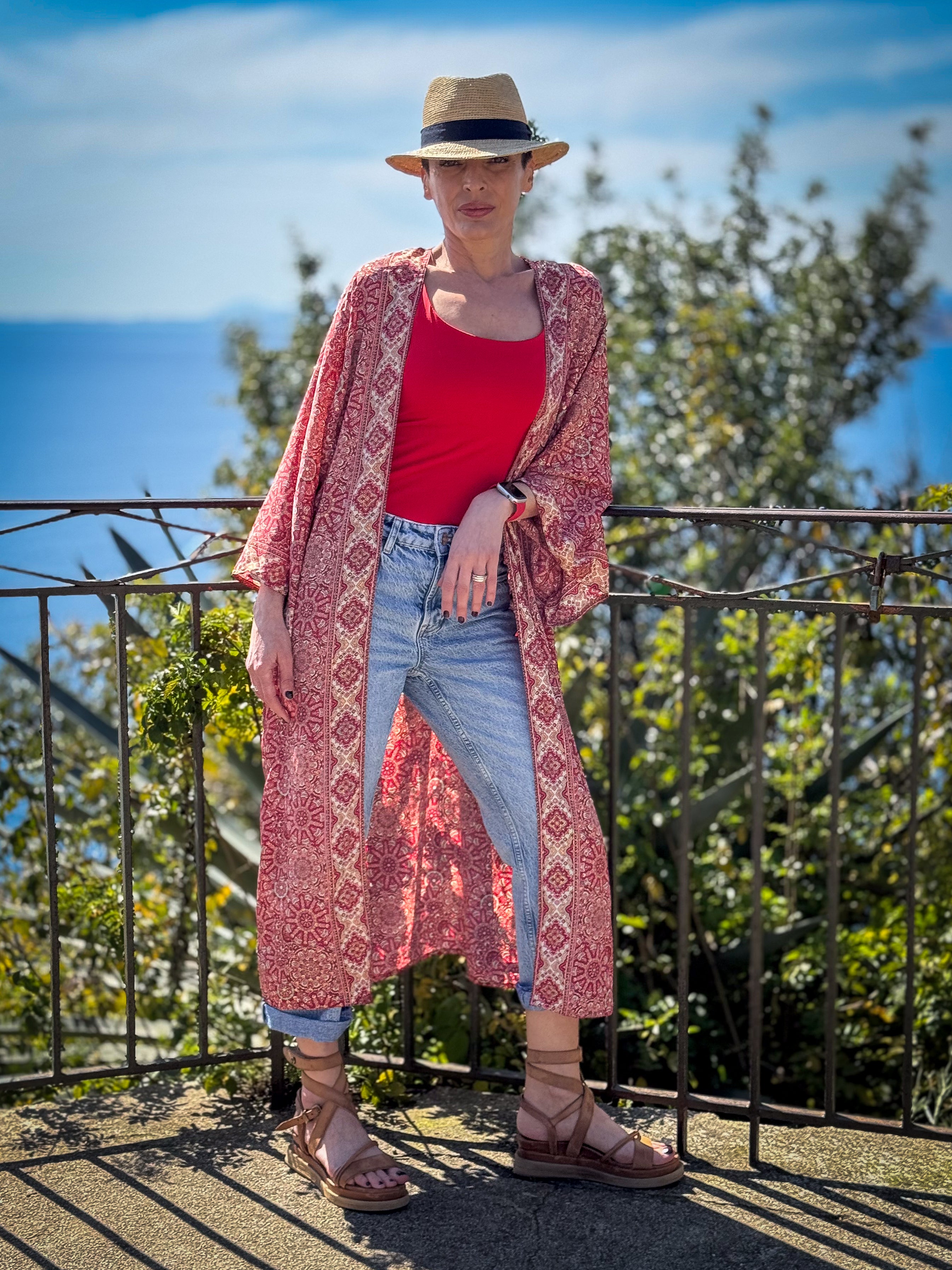 Woman silk kimono, Vintage kimono, Boho kimono, Silk dressing gown, Christmas gift, Gifts for her