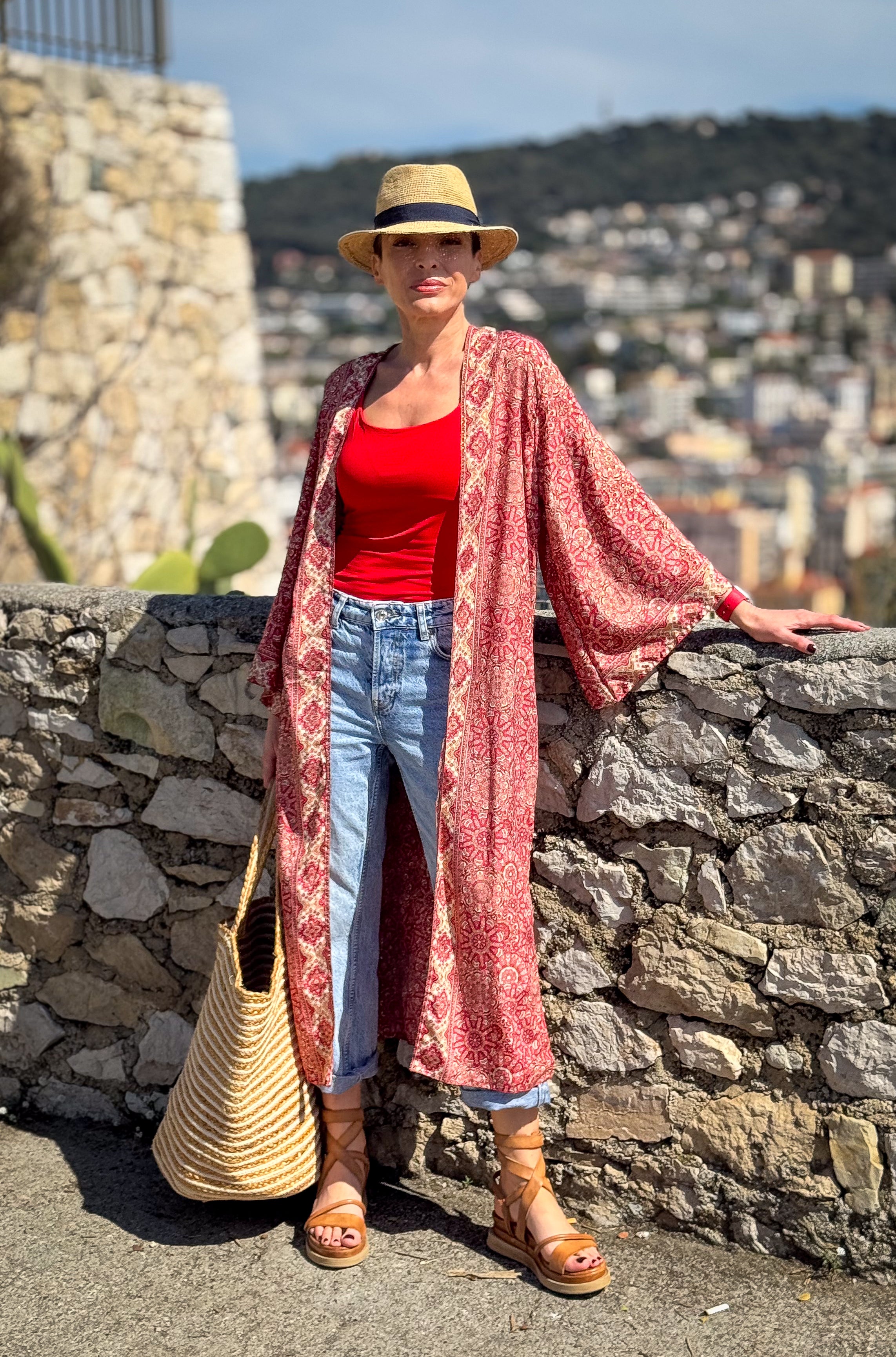 Woman silk kimono, Vintage kimono, Boho kimono, Silk dressing gown, Christmas gift, Gifts for her