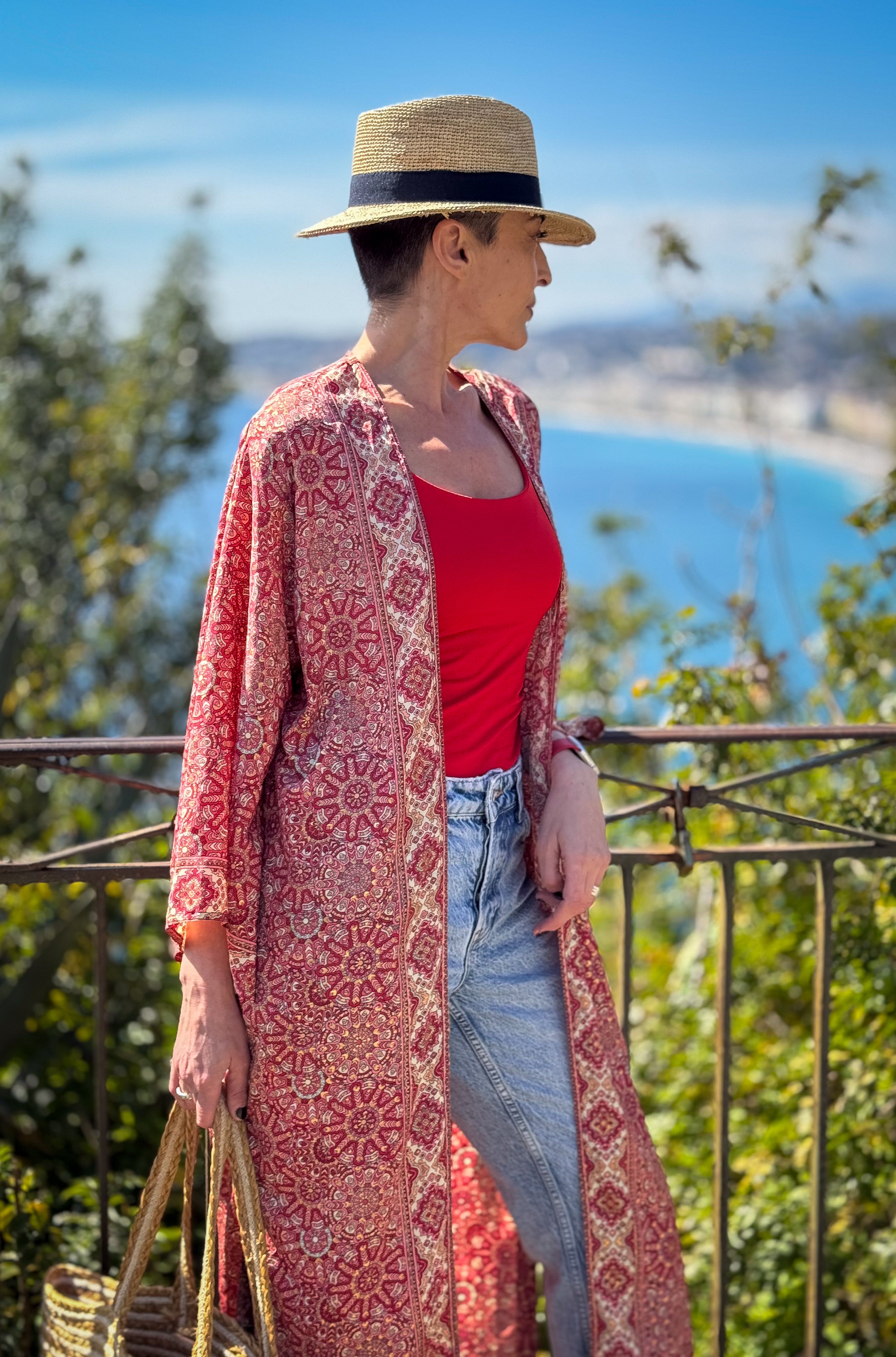 Woman silk kimono, Vintage kimono, Boho kimono, Silk dressing gown, Christmas gift, Gifts for her
