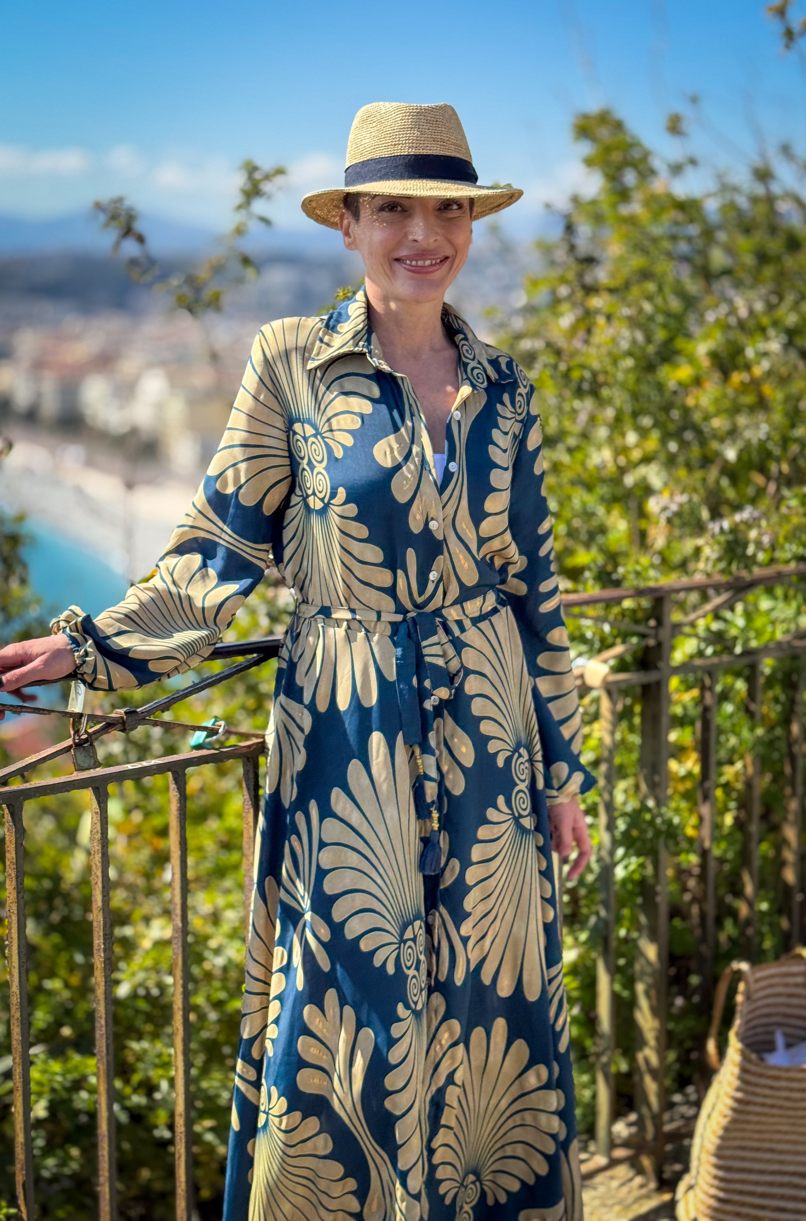 Vintage Long Silk Dress with Belt – Flowy Shirt Dress – Boho Summer Dress – Retro Button-Down Dress – Casual Silk Dress