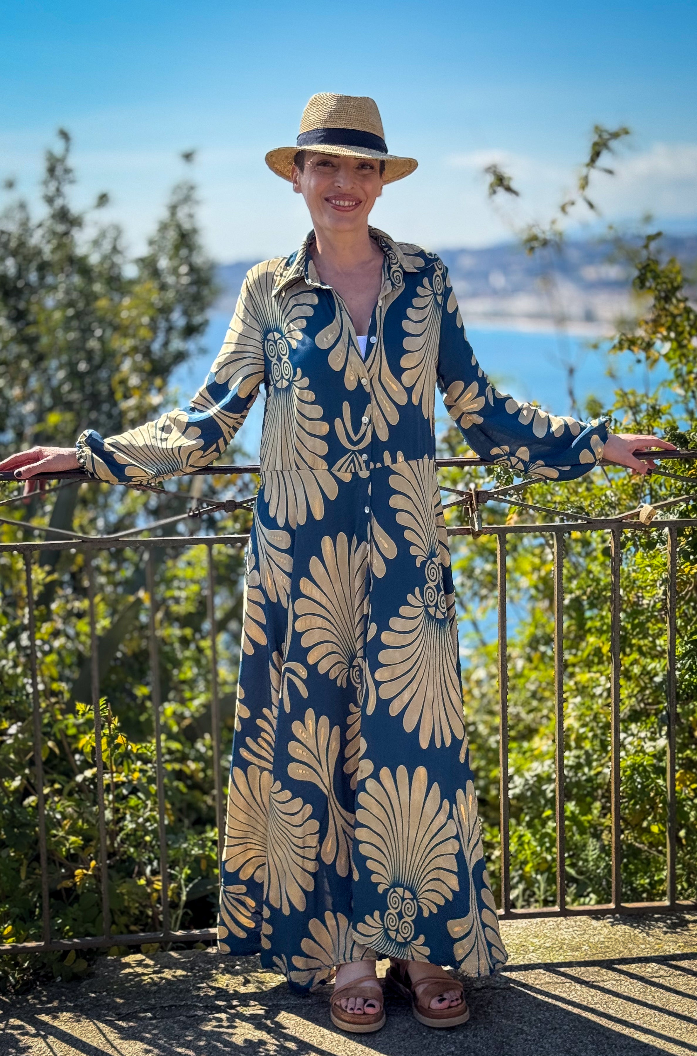 Vintage Long Silk Dress with Belt – Flowy Shirt Dress – Boho Summer Dress – Retro Button-Down Dress – Casual Silk Dress