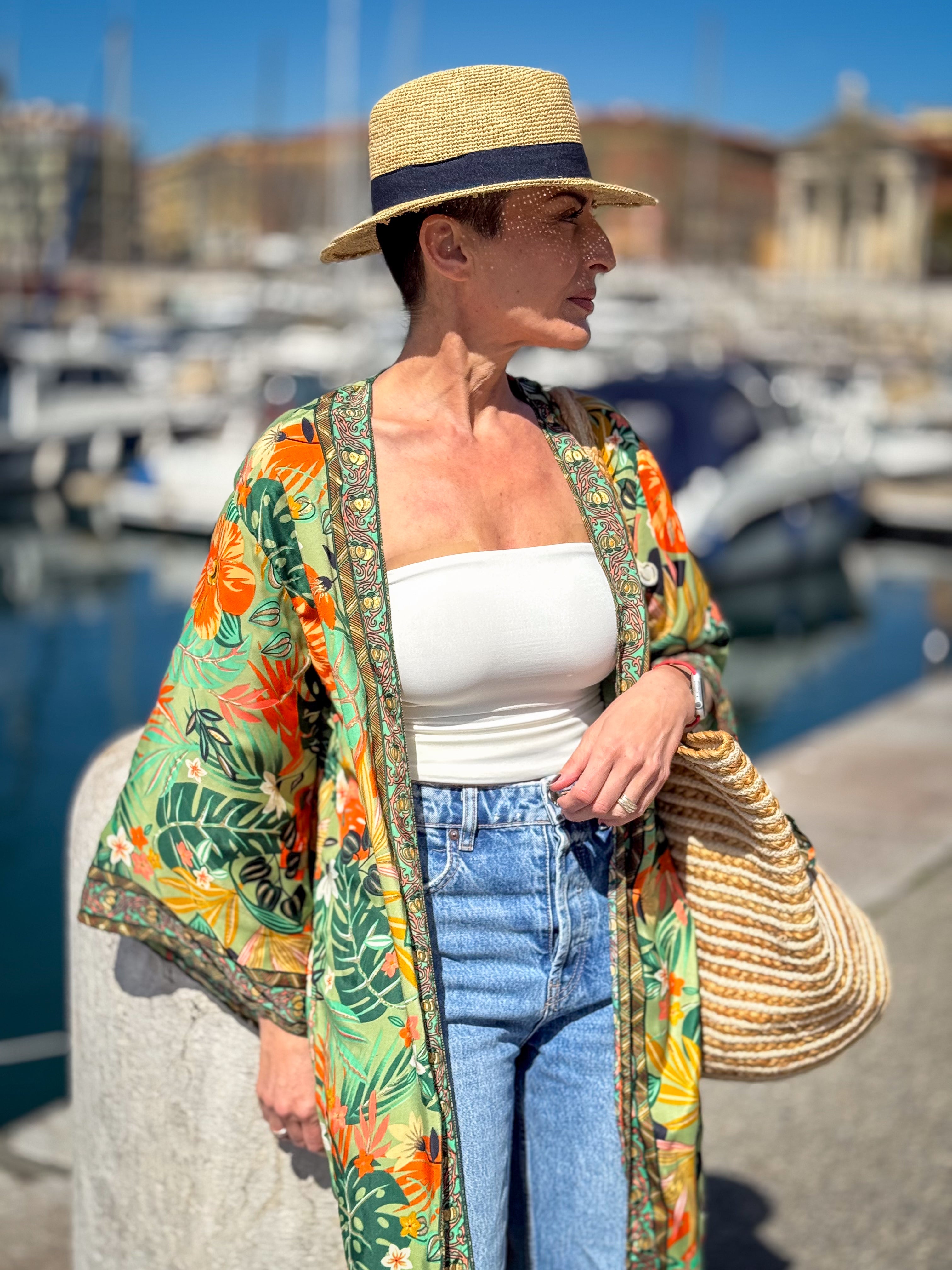 Kimono en soie, Kimono vintage, kimono bohème,  Robe d'intérieur, Cadeau de Noël, Cadeaux pour elle