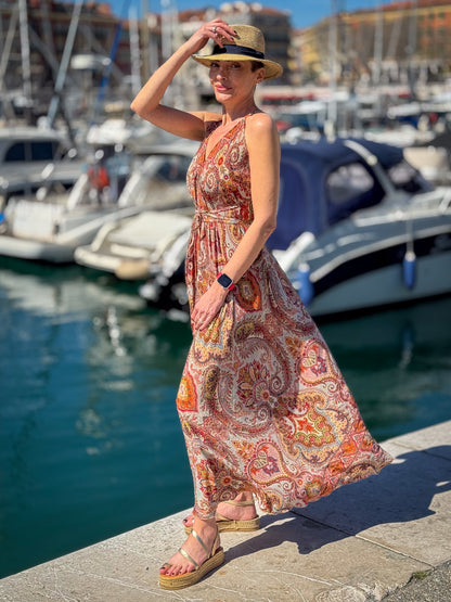 Silk backless dress / summer dress / one size / boho dress / light dress / vintage dress